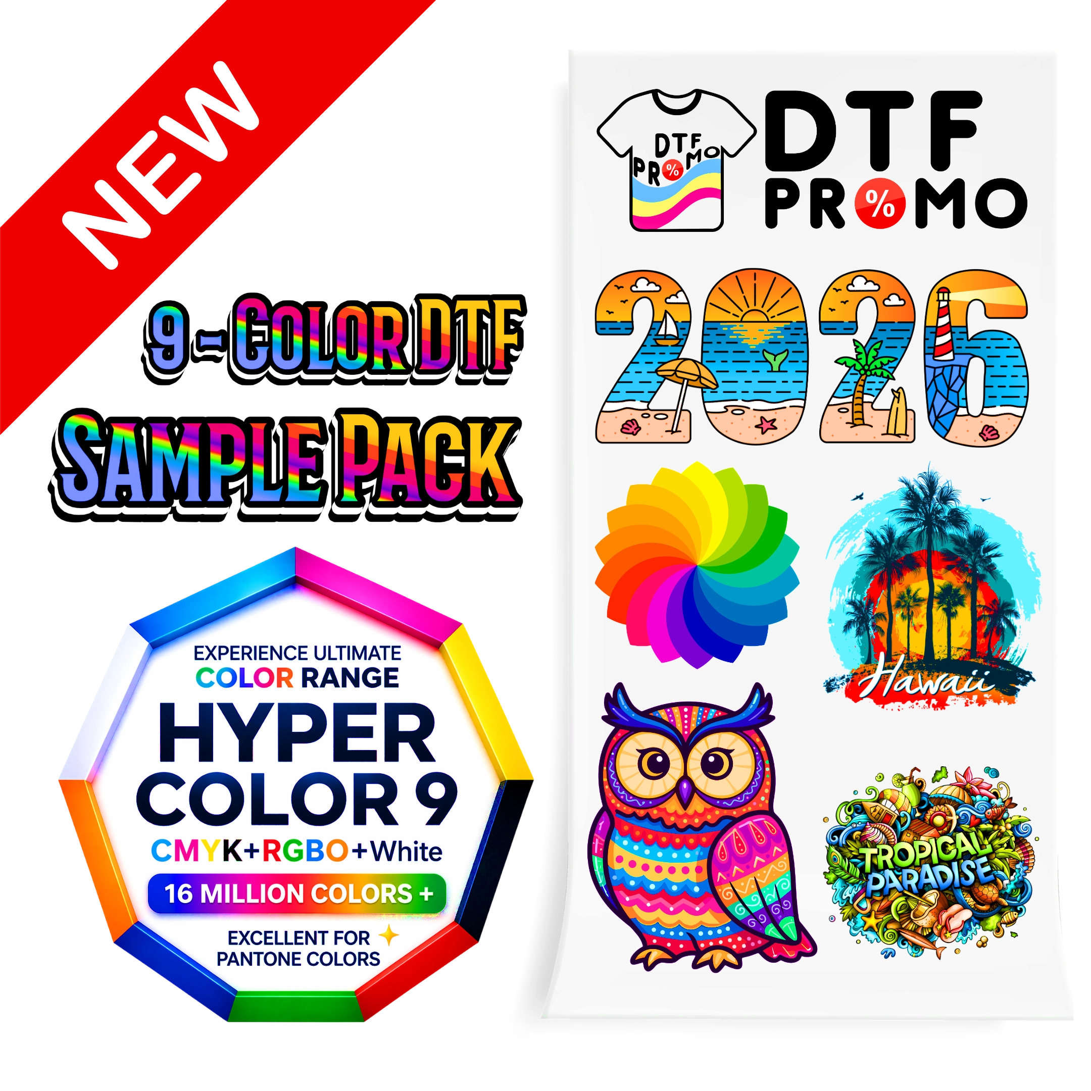 Hyper Color 9 DTF Sample Pack