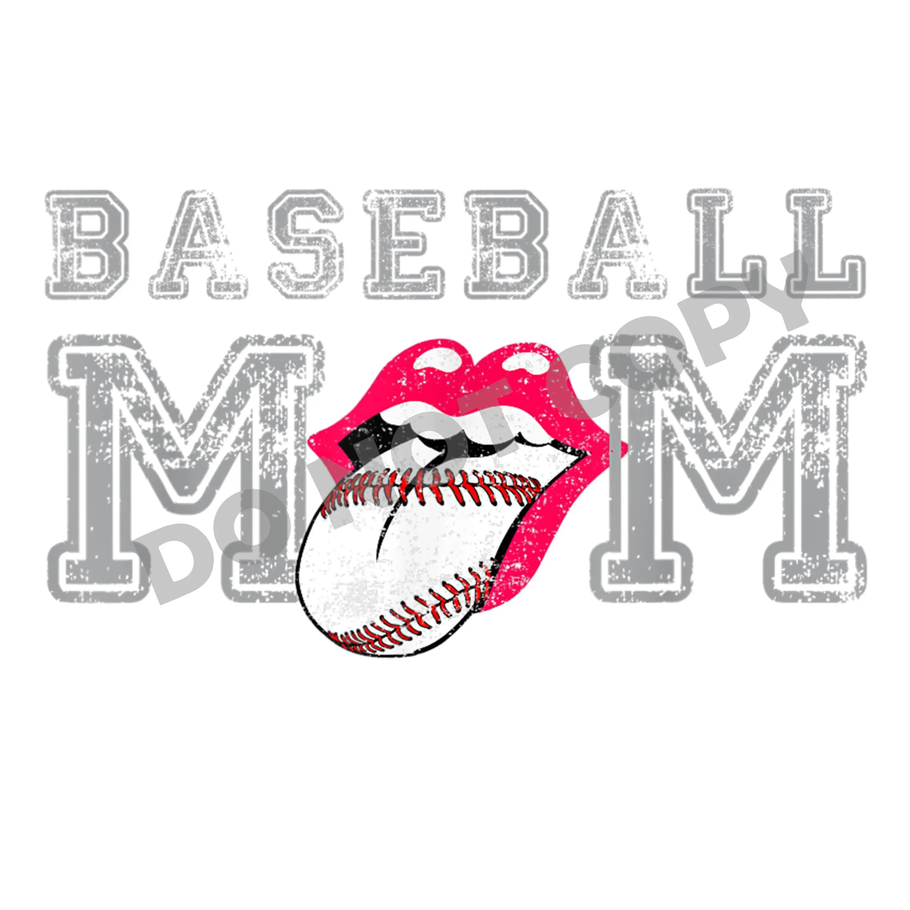 Baseball Mom Lip -DTF Transfer - DTF PROMO