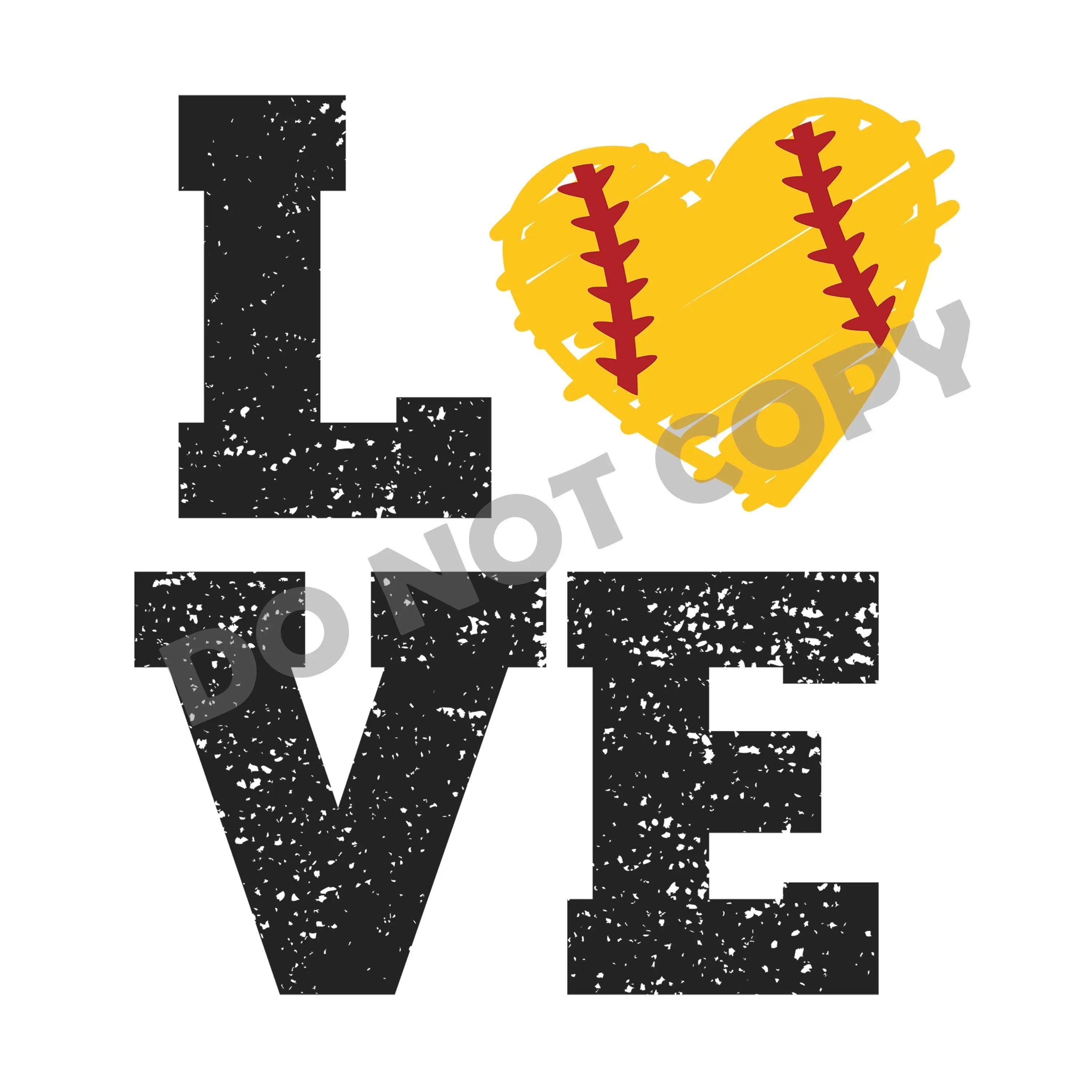Softball Love -DTF Transfer - DTF PROMO