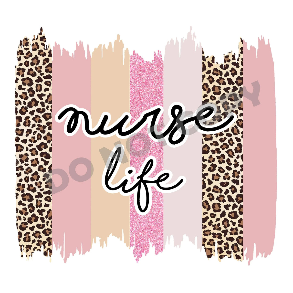 Nurse Life Pink Leopard - DTF Transfer - DTF PROMO