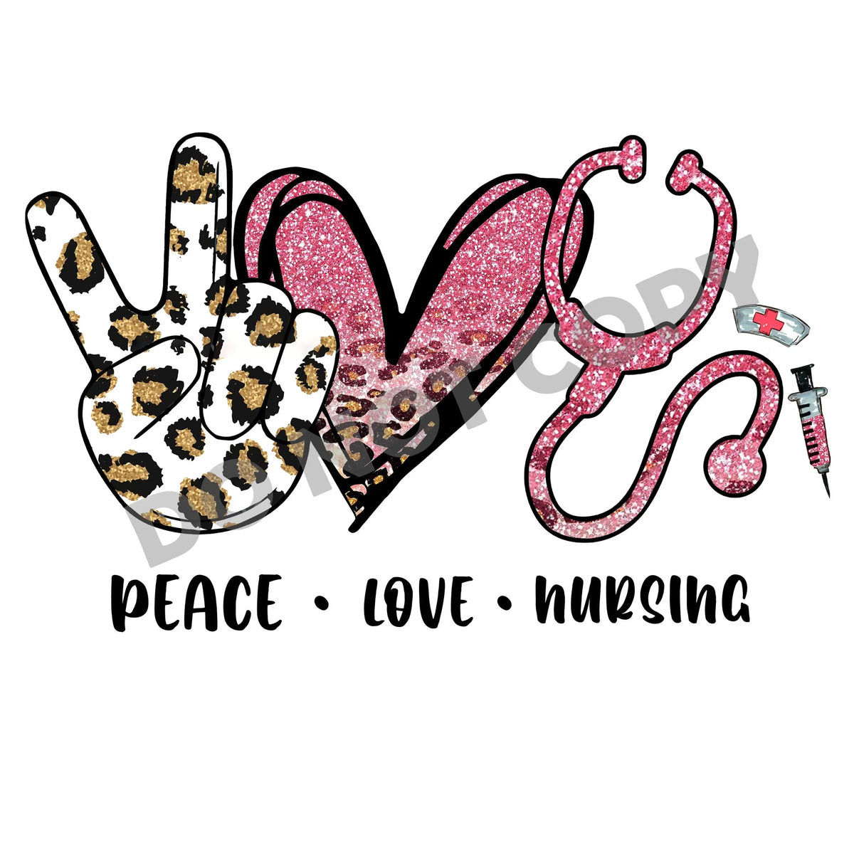 Peace Love Nursing - DTF Transfer - DTF PROMO