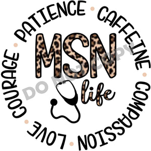 MSN Nurse Life - DTF Transfer - DTF PROMO