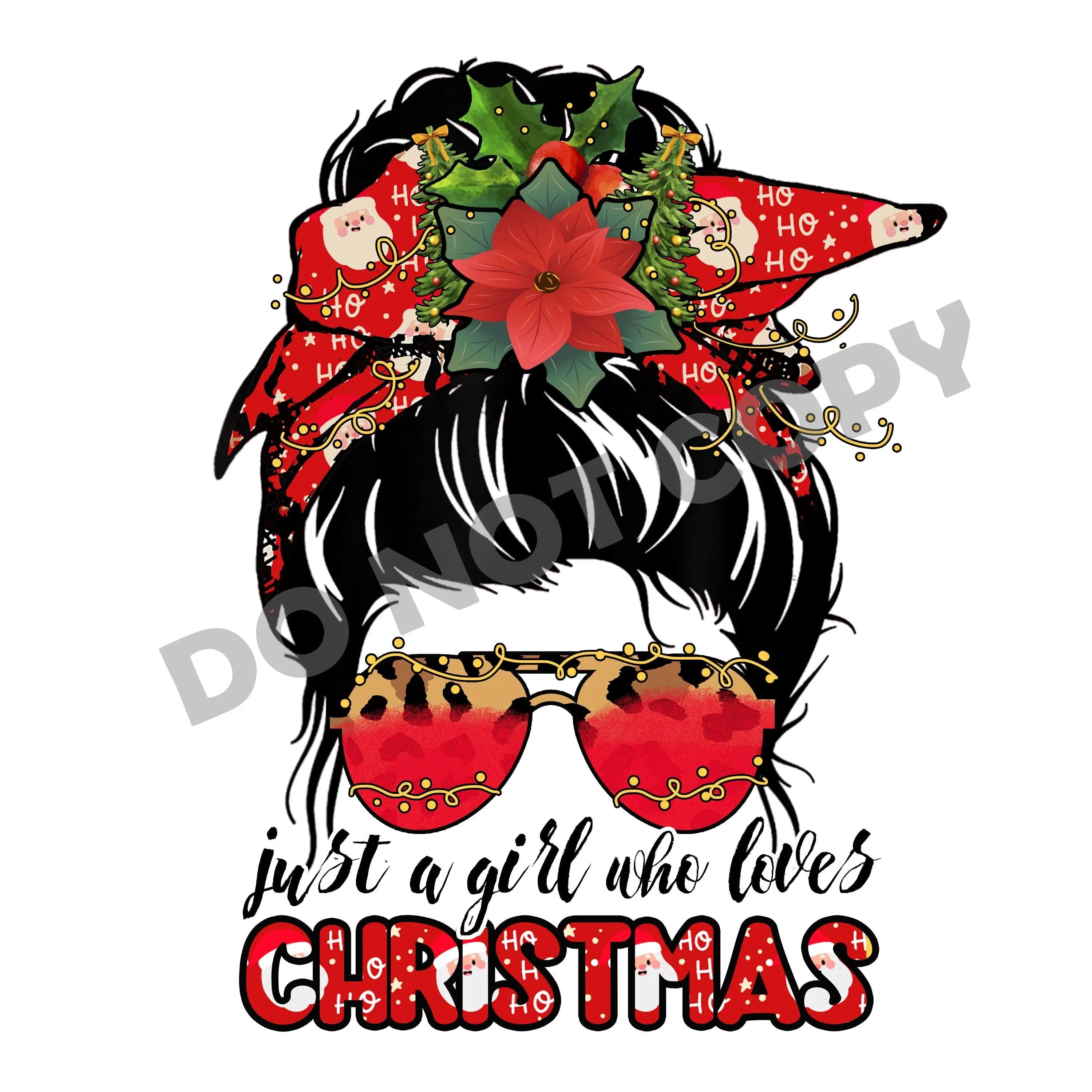 Just A Girl Who Loves Christmas -DTF Transfer - DTF PROMO