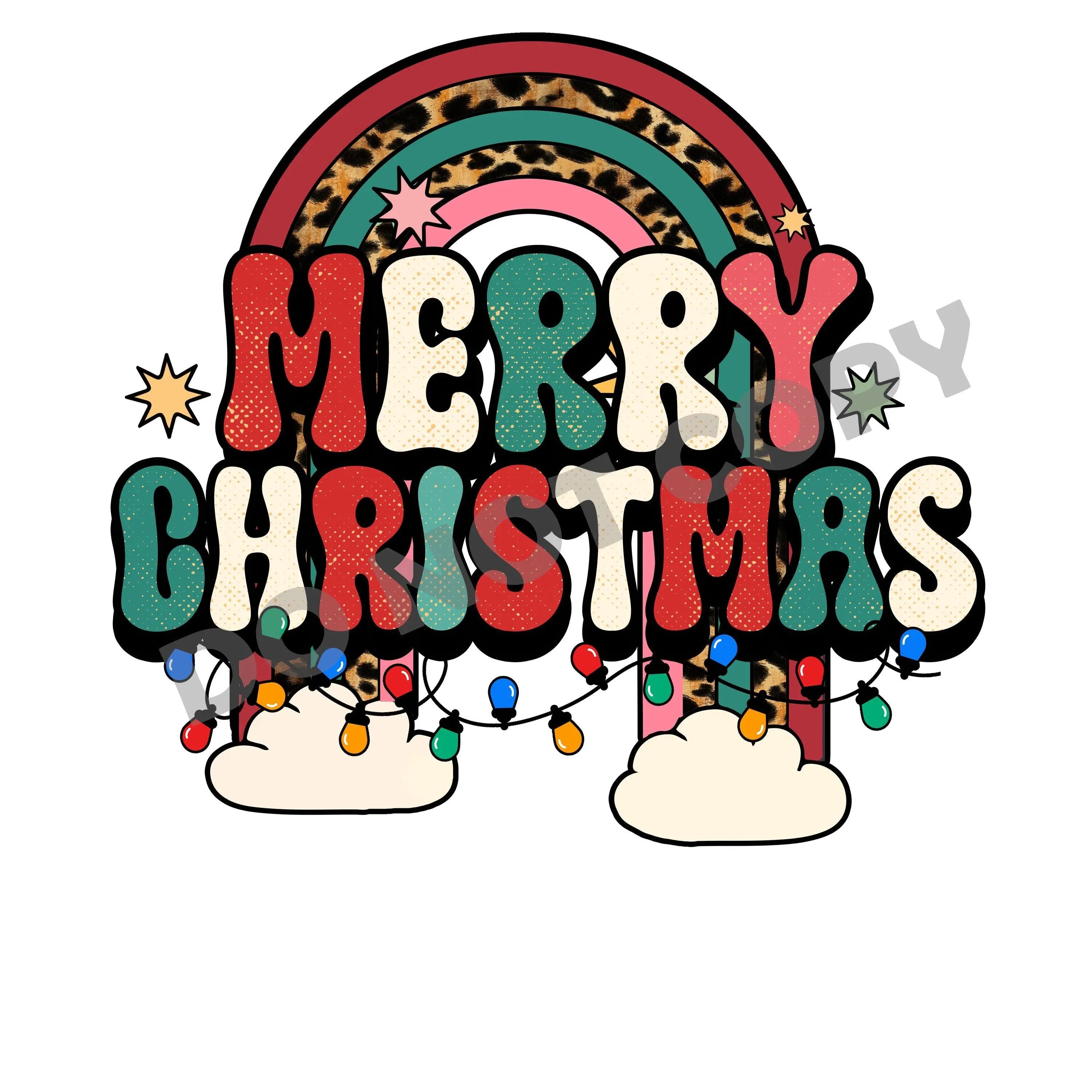Retro Merry Christmas -DTF Transfer - DTF PROMO