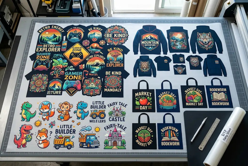 How to Place T-Shirts, Hoodies, Totes and Kids Designs on One Gang Sheet 
