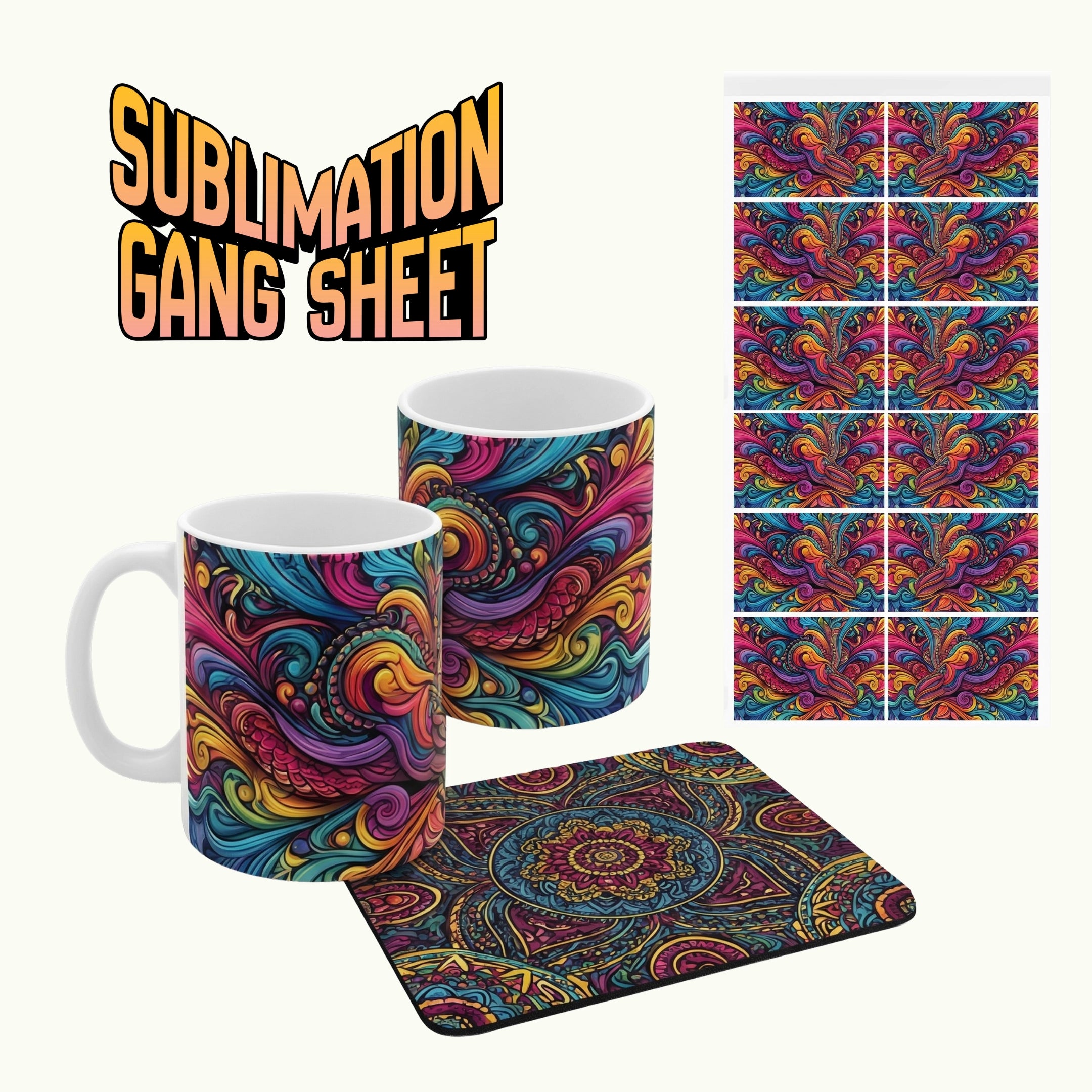 Custom Sublimation Gang Sheet 30" Wide | Upload Your Design | Full Color Transfer