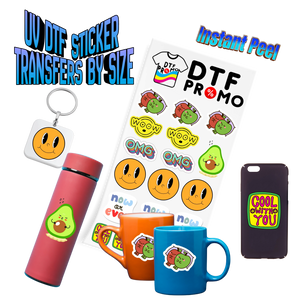 UV DTF Sticker Transfers by Size