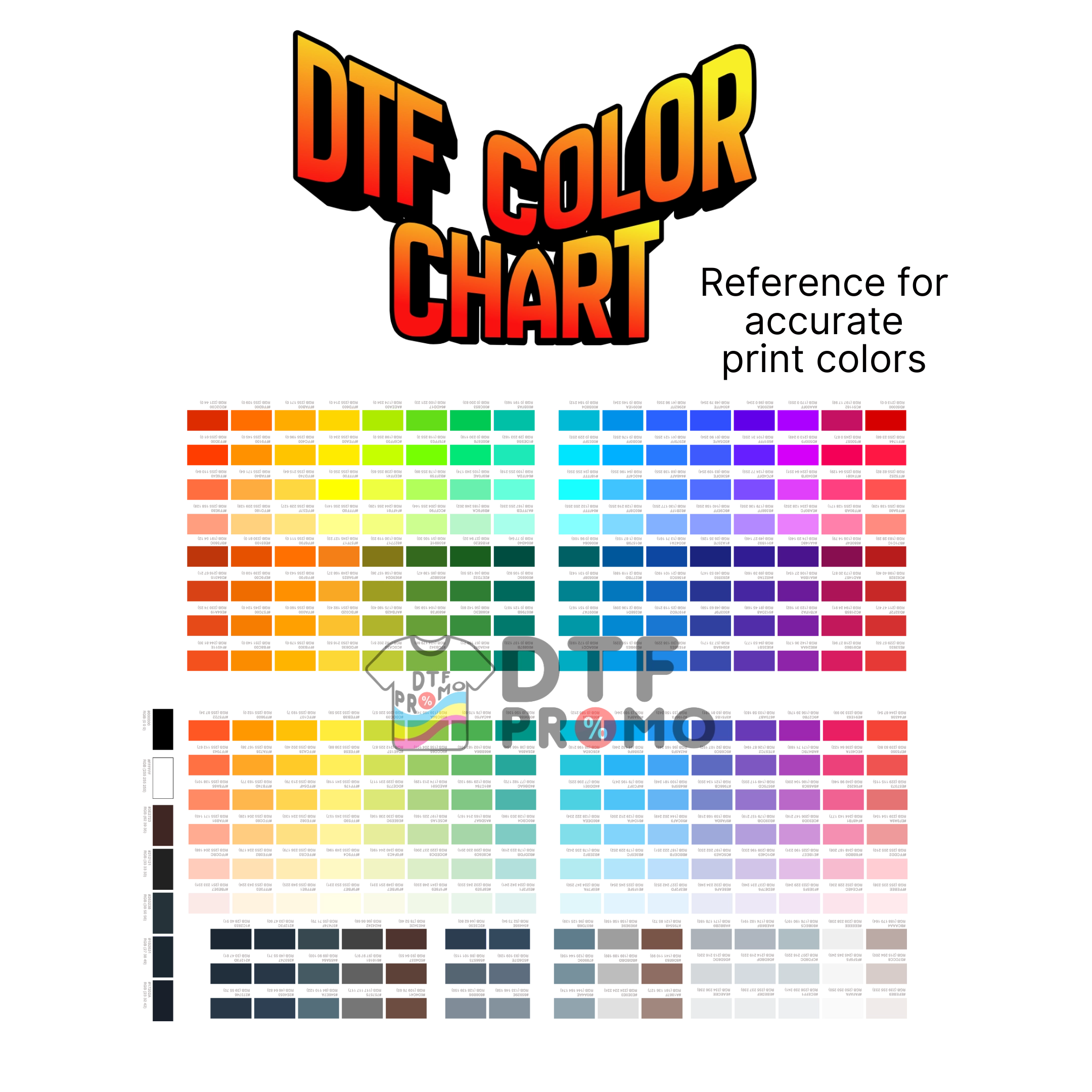 DTF Promo Color Chart