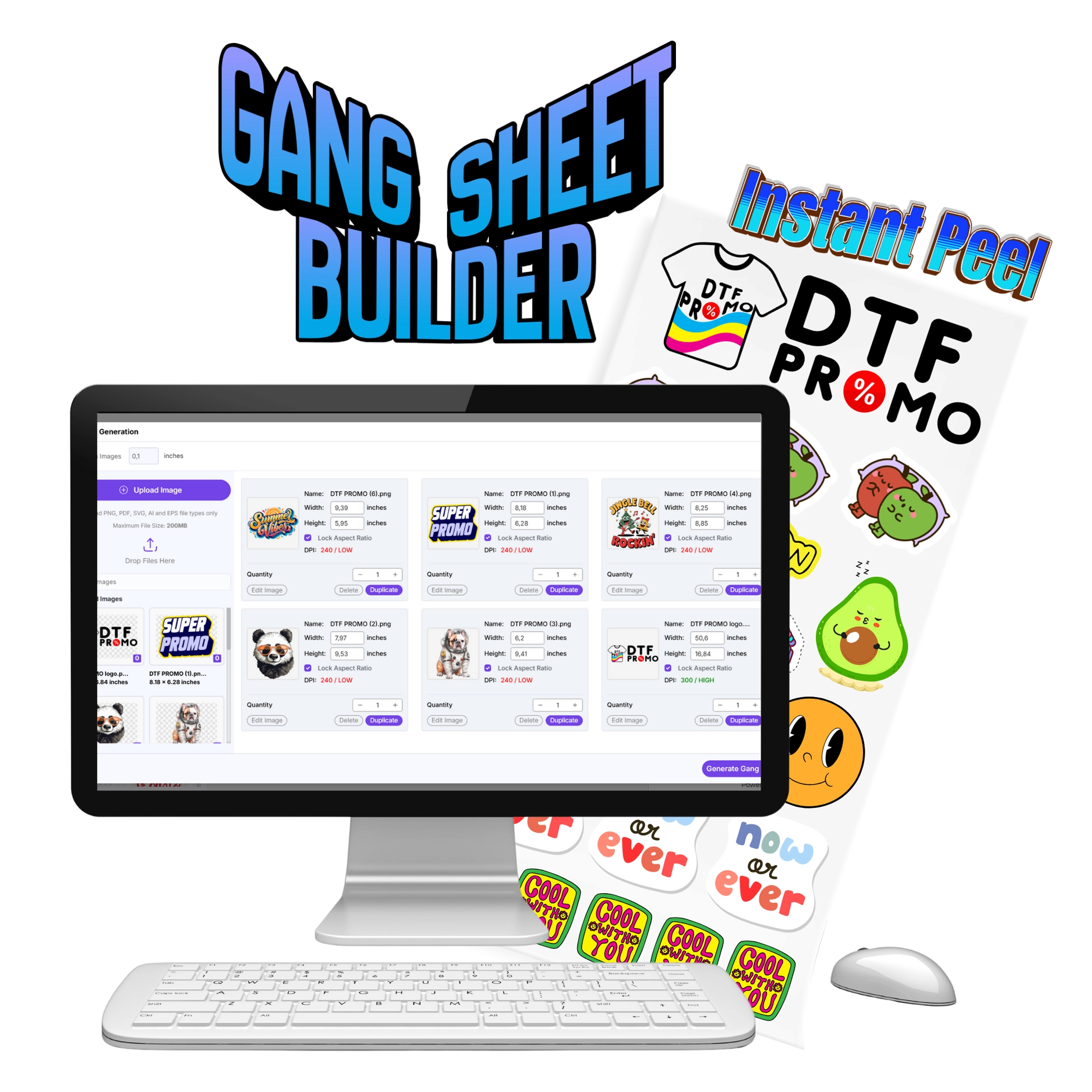 UV DTF Sticker Gang Sheet Builder