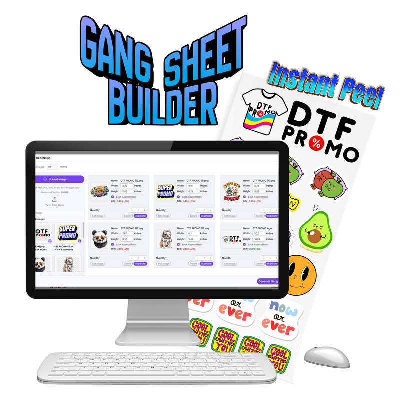 UV DTF Sticker Gang Sheet Builder