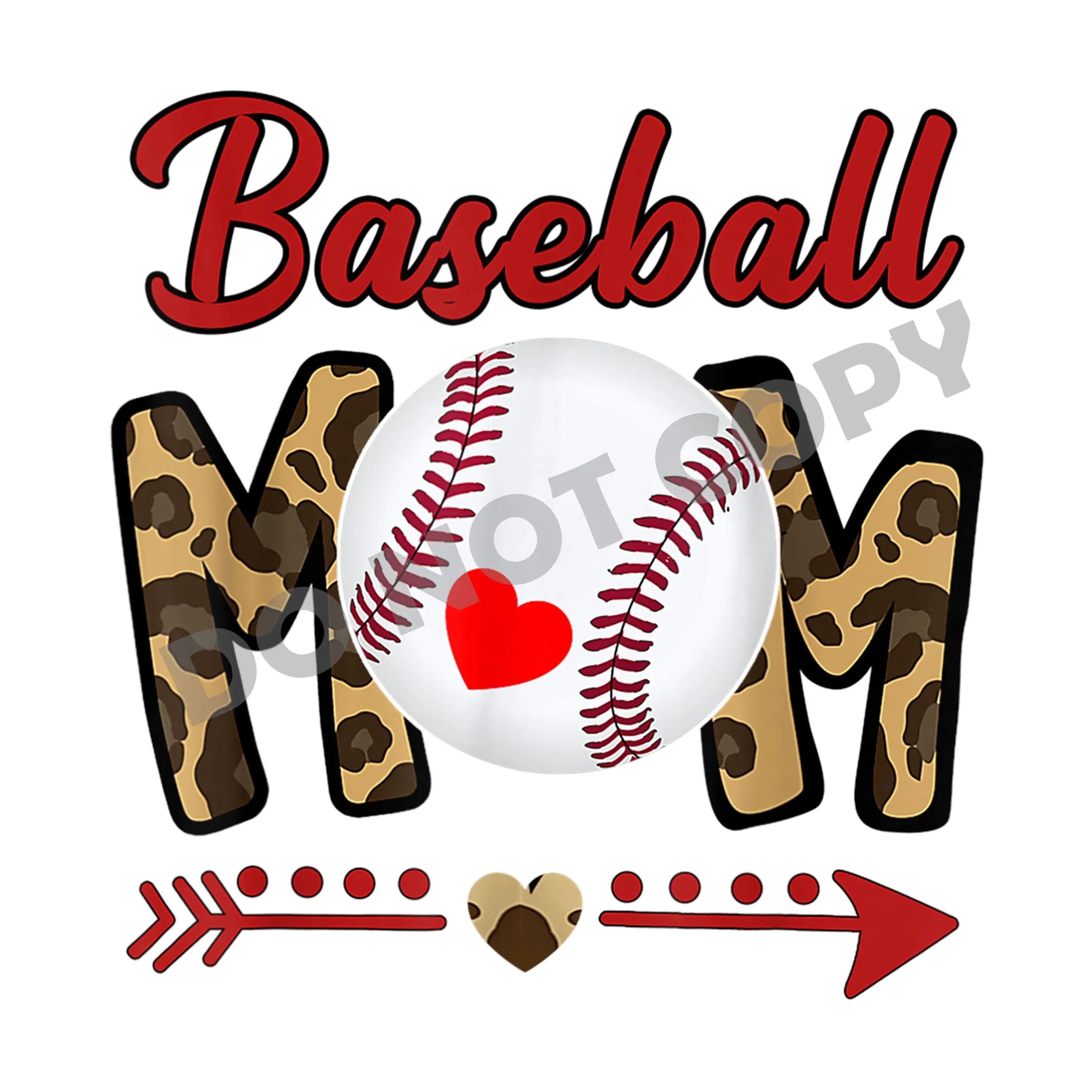 Baseball Mom Leopard Font -DTF Transfer - DTF PROMO