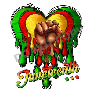 Juneteenth Heart -DTF Transfer - DTF PROMO