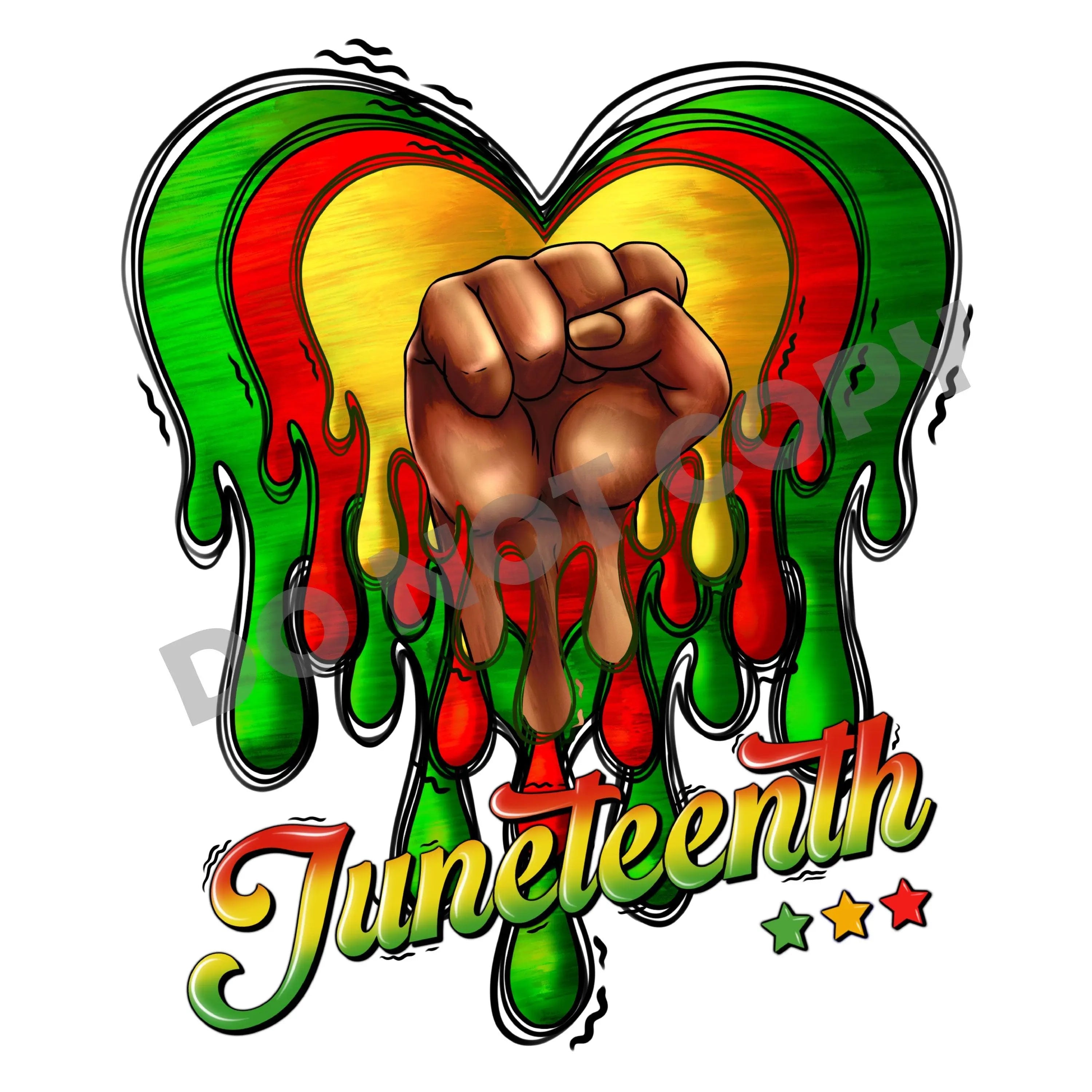Juneteenth Heart -DTF Transfer - DTF PROMO