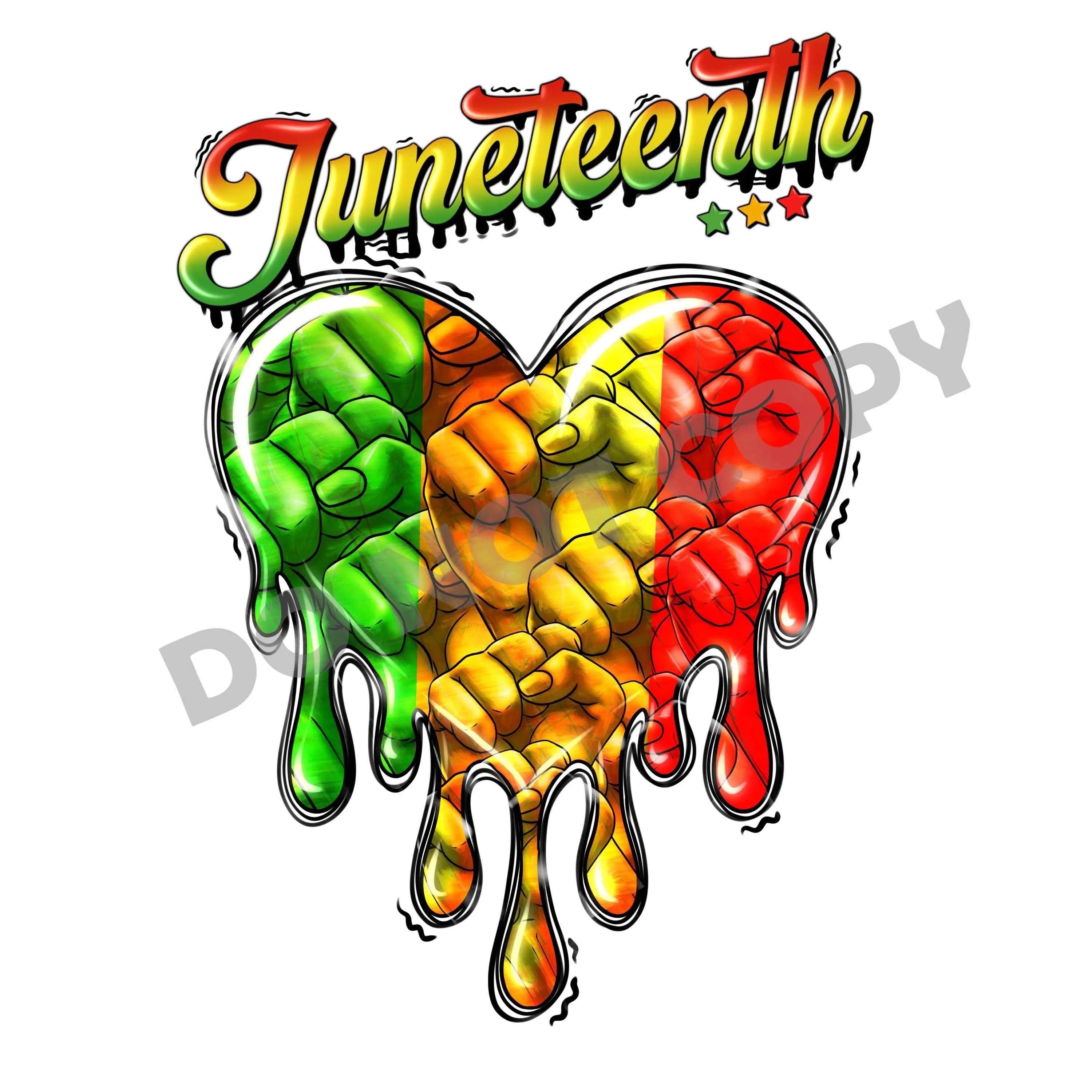 Juneteenth Heart -DTF Transfer - DTF PROMO