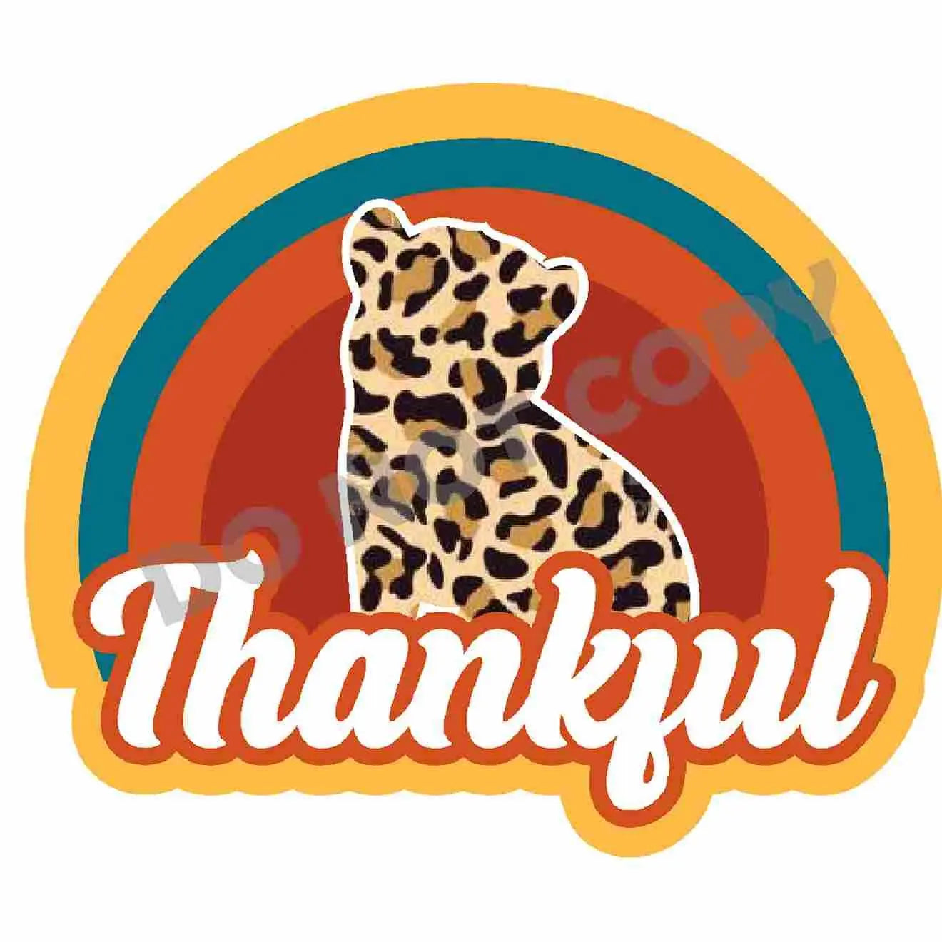 Thanksgiving Thankful Leopard -DTF Transfer - DTF PROMO
