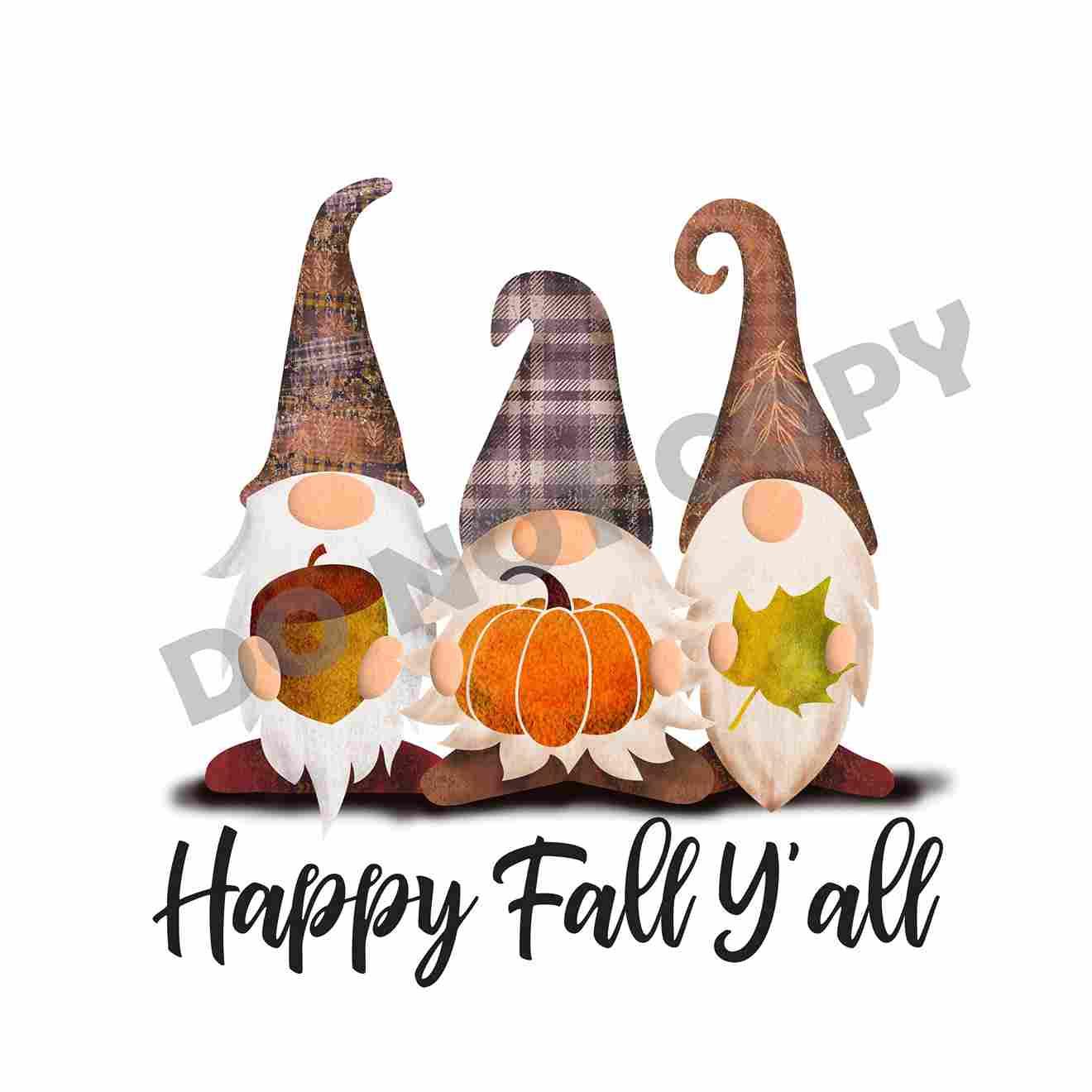 Thanksgiving Happy Fall Y'all -DTF Transfer - DTF PROMO