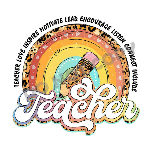 Teacher Love Inspire Motivate Lead -DTF Transfer - DTF PROMO