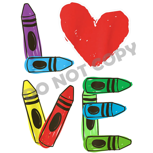 Teacher Love Pencil -DTF Transfer - DTF PROMO