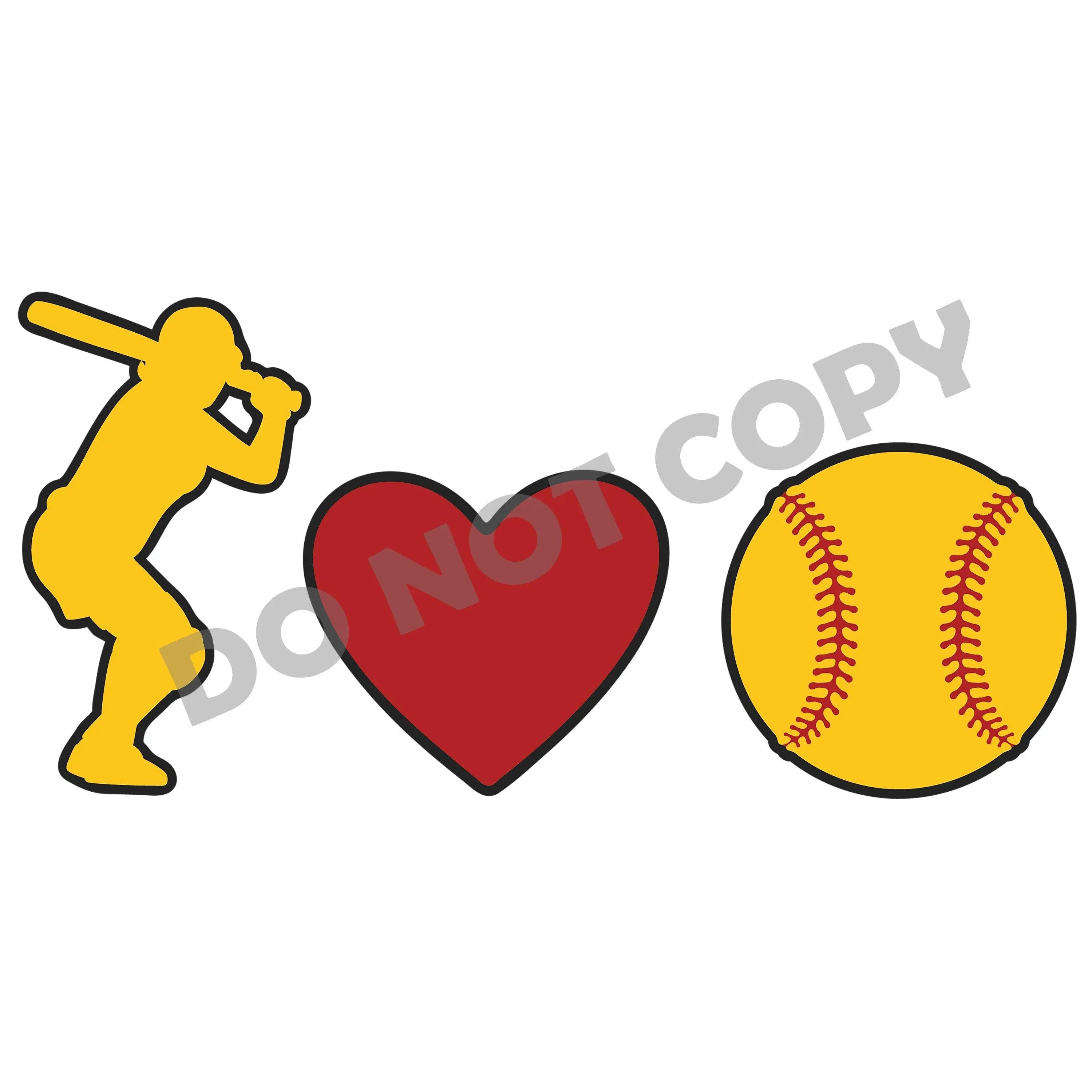 Peace Love Softball - DTF Transfer - DTF PROMO
