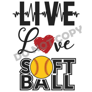 Live Love Softball - DTF Transfer - DTF PROMO
