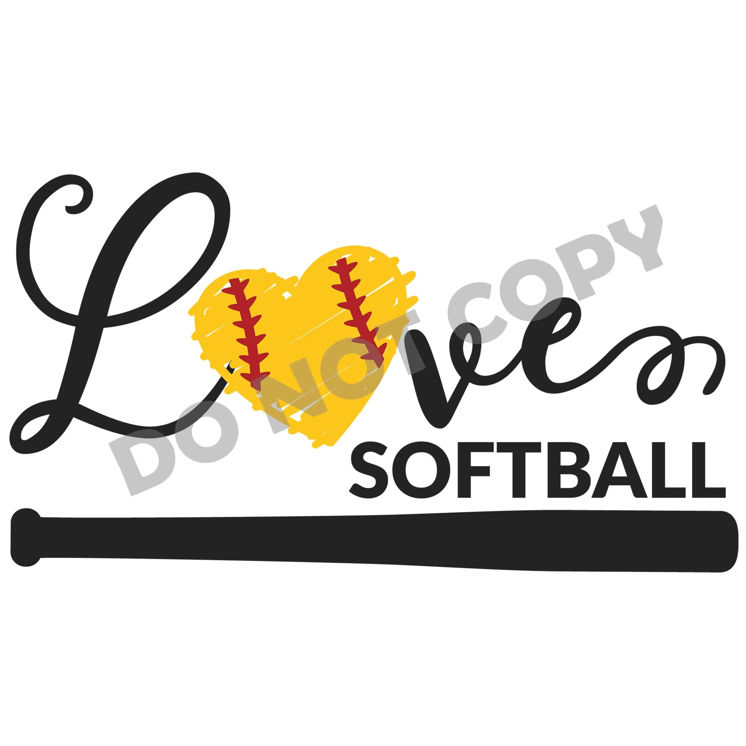 Love Softball Bat - DTF Transfer - DTF PROMO