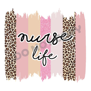 Nurse Life Pink Leopard - DTF Transfer - DTF PROMO