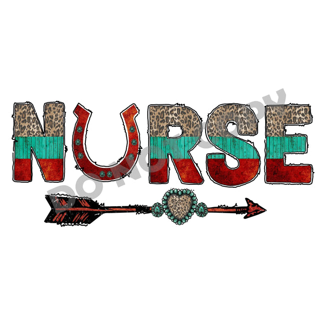 Nurse Leopard Font - DTF Transfer - DTF PROMO
