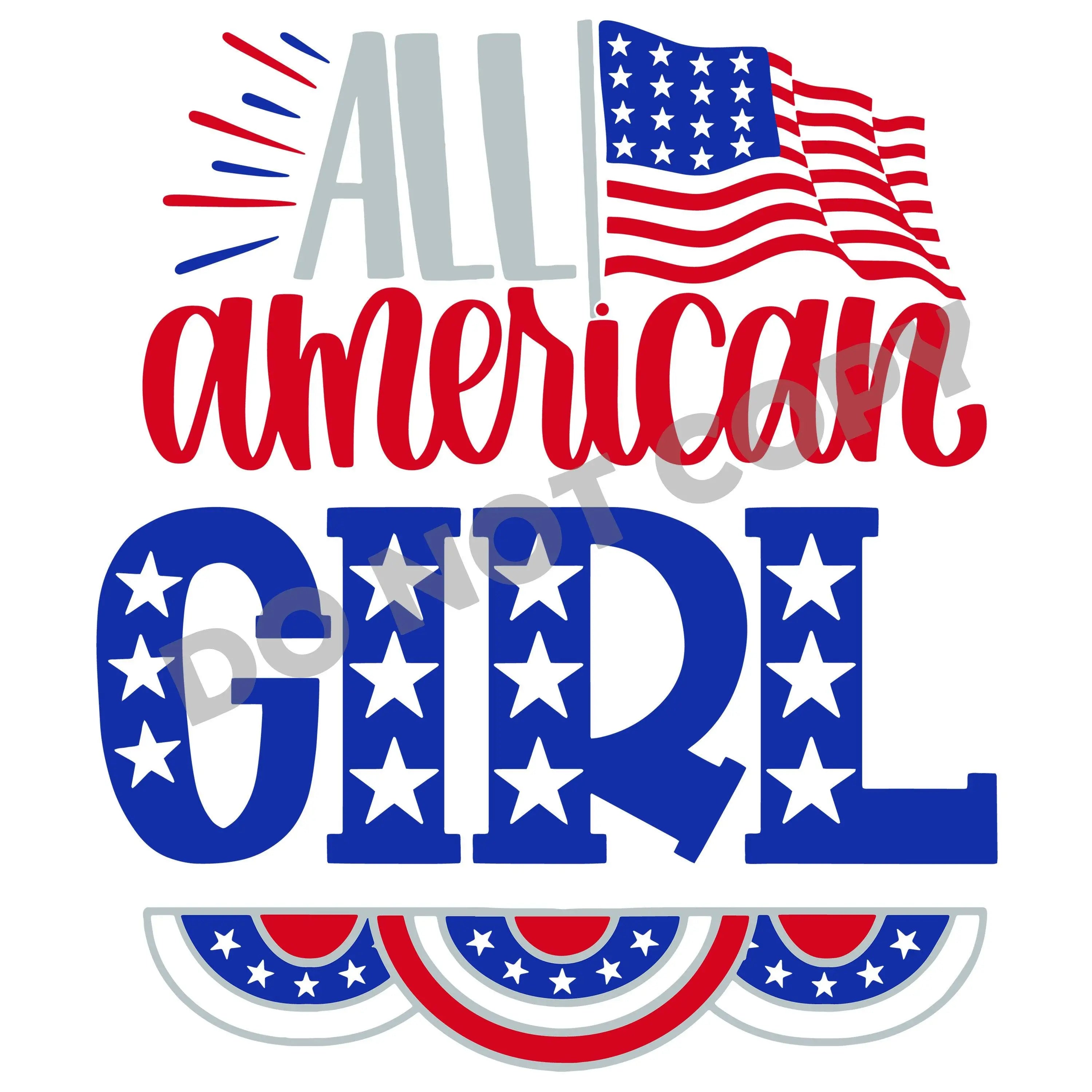 All American Girl -DTF Transfer - DTF PROMO