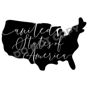 United States Of America Map -DTF Transfer - DTF PROMO