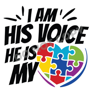 I Am His Voice He Is My Heart - DTF Transfer - DTF PROMO