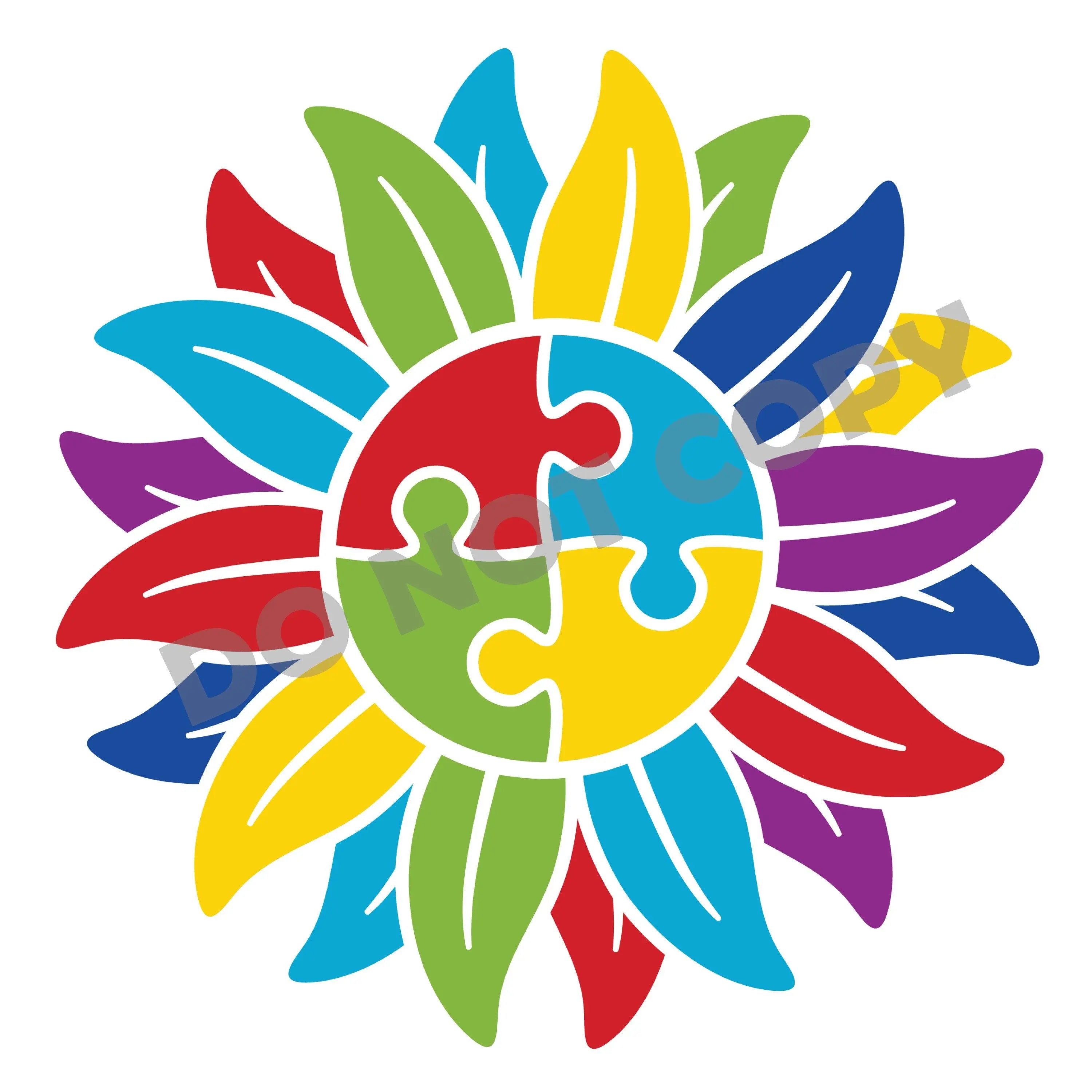 Autism Colorful Flower - DTF Transfer - DTF PROMO