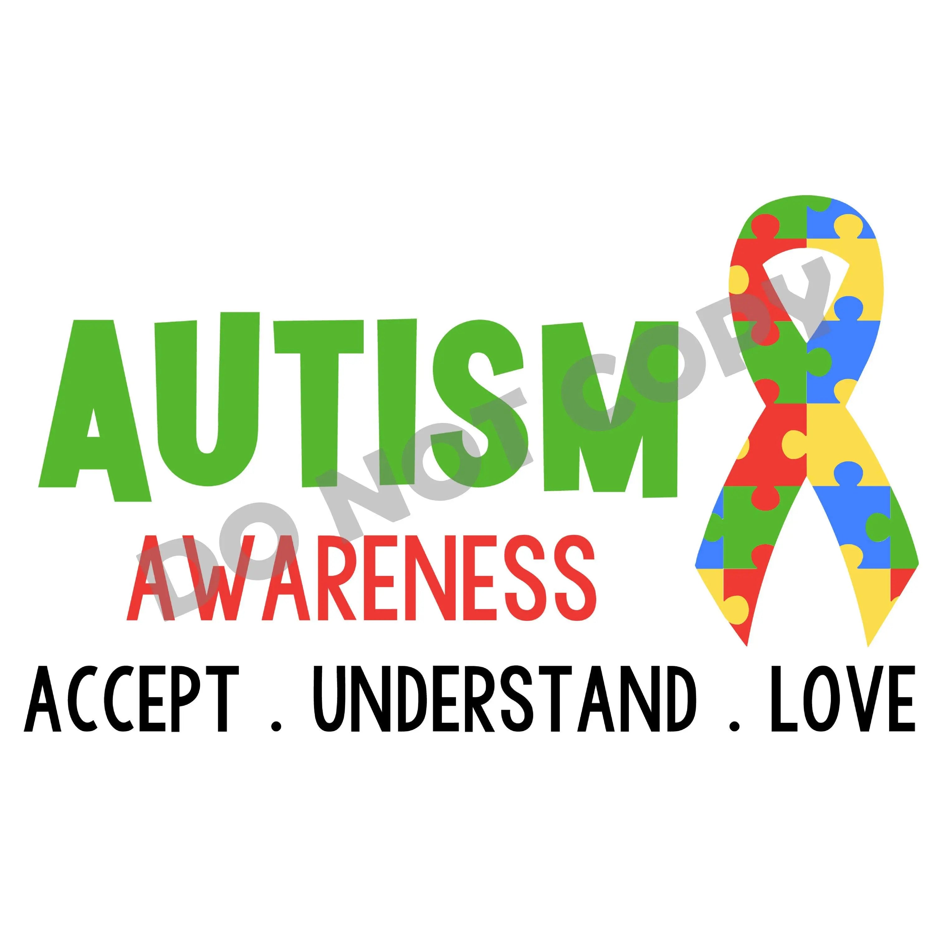 Autism Awareness Accept Understand Love - DTF Transfer - DTF PROMO