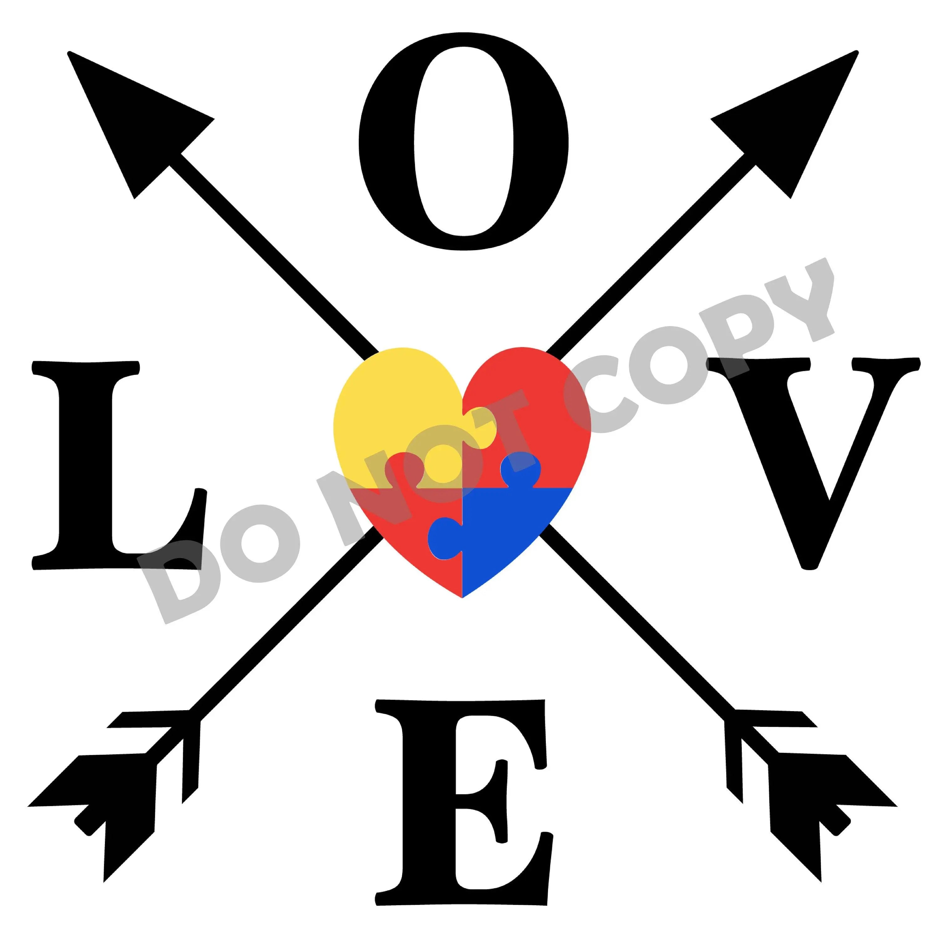 Autism Love Arrow - DTF Transfer - DTF PROMO