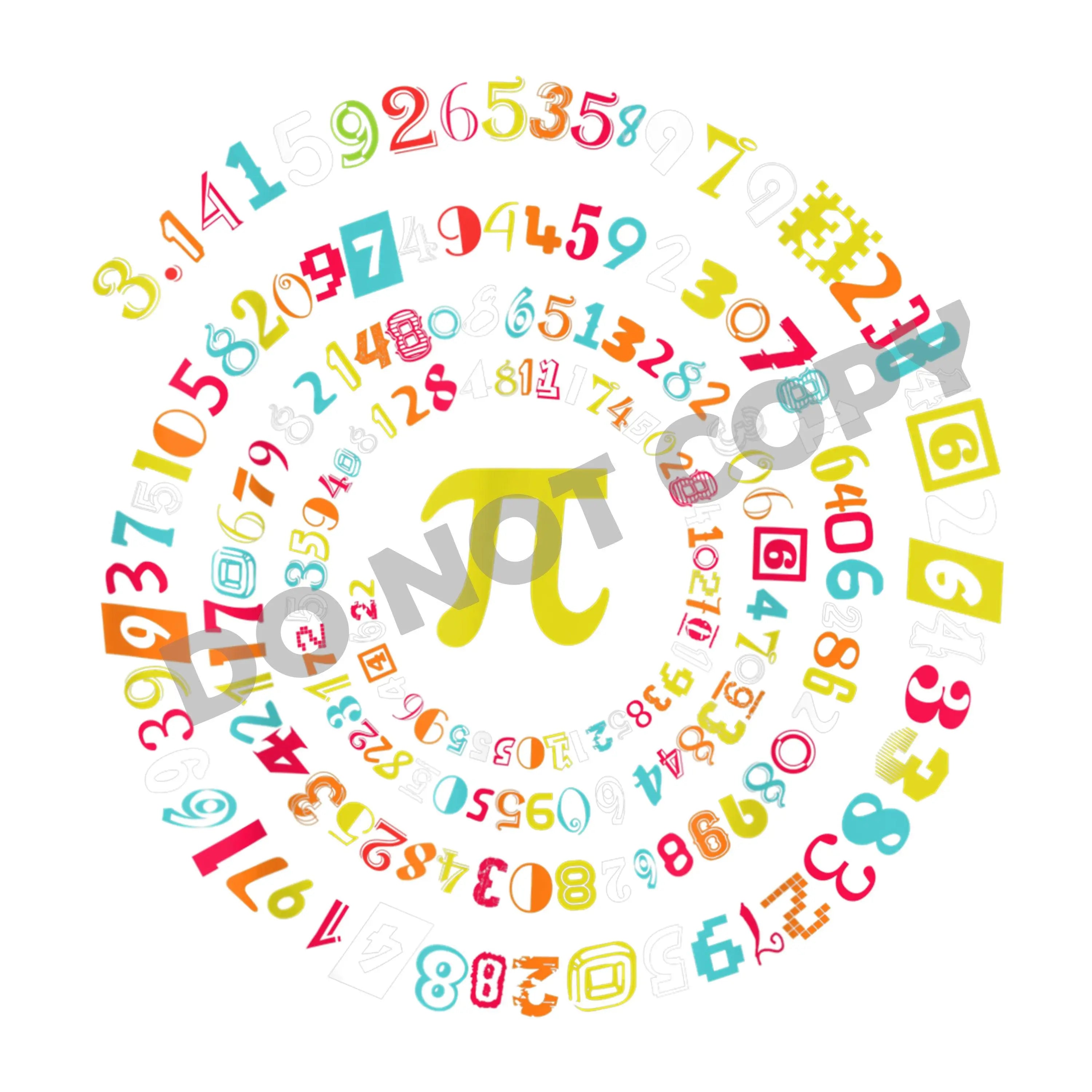 Colorful Pi Number -DTF Transfer - DTF PROMO