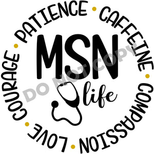 MSN Nurse Life - DTF Transfer - DTF PROMO