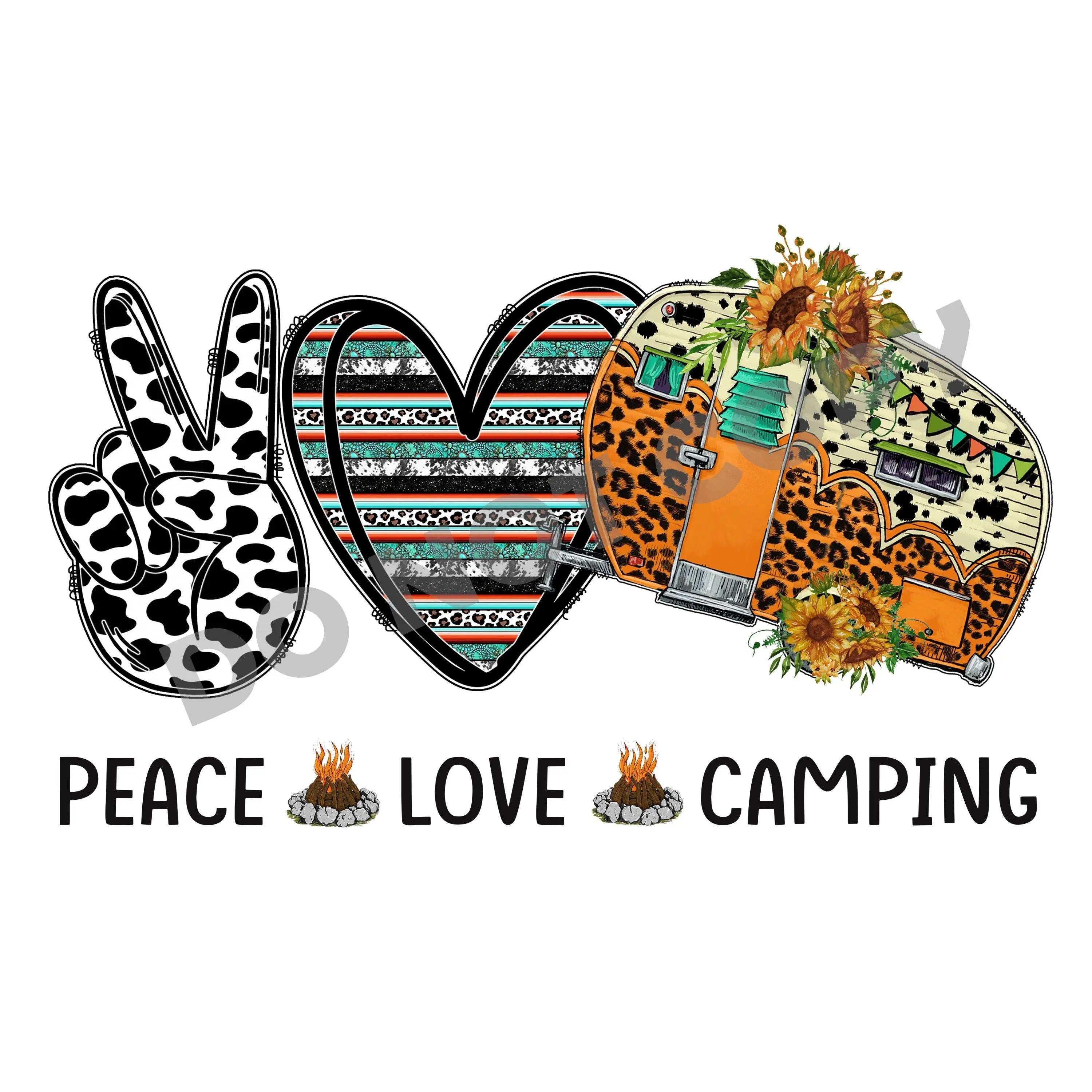 Peace Love Camping - DTF Transfer - DTF PROMO