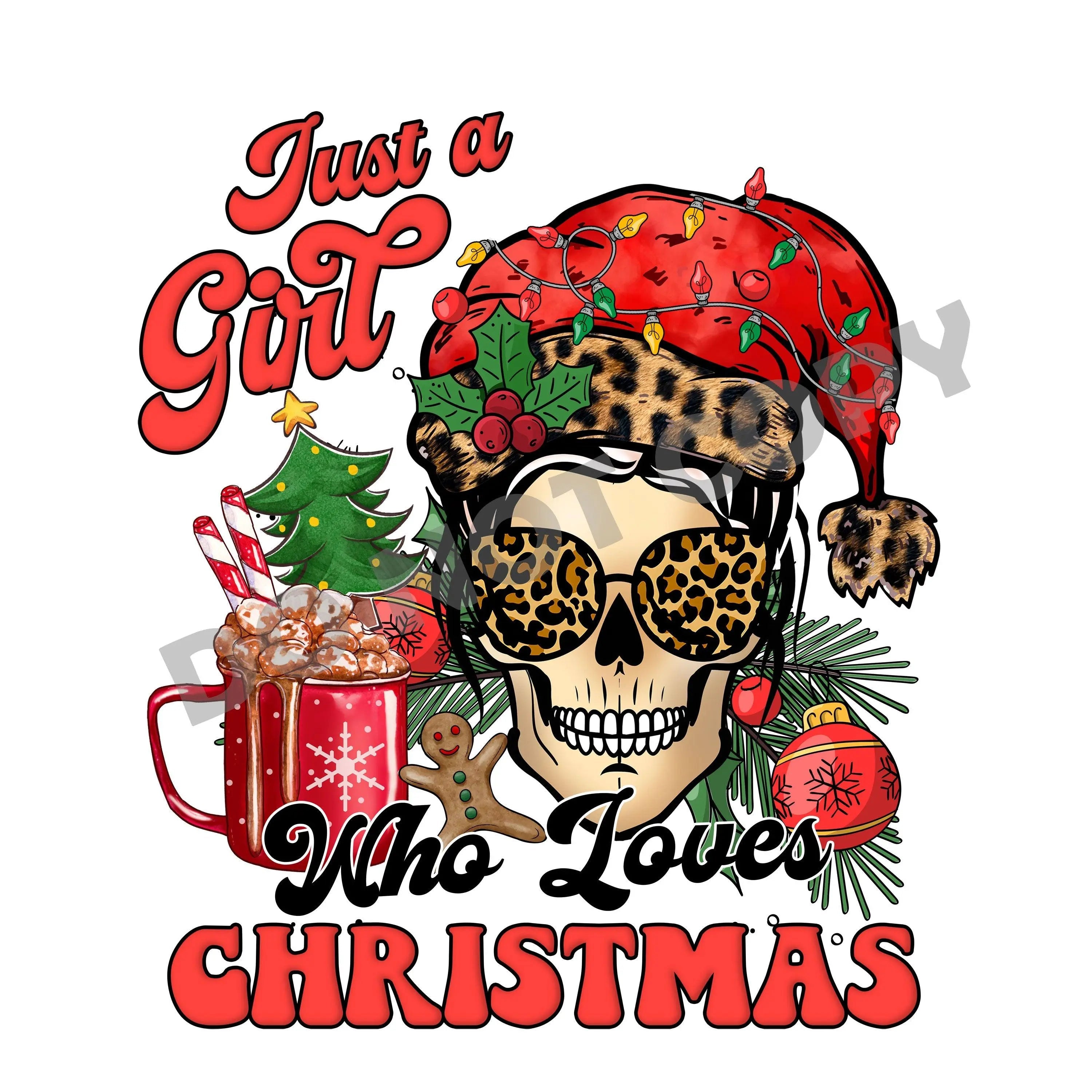 Just A Girl Who Loves Christmas -DTF Transfer - DTF PROMO
