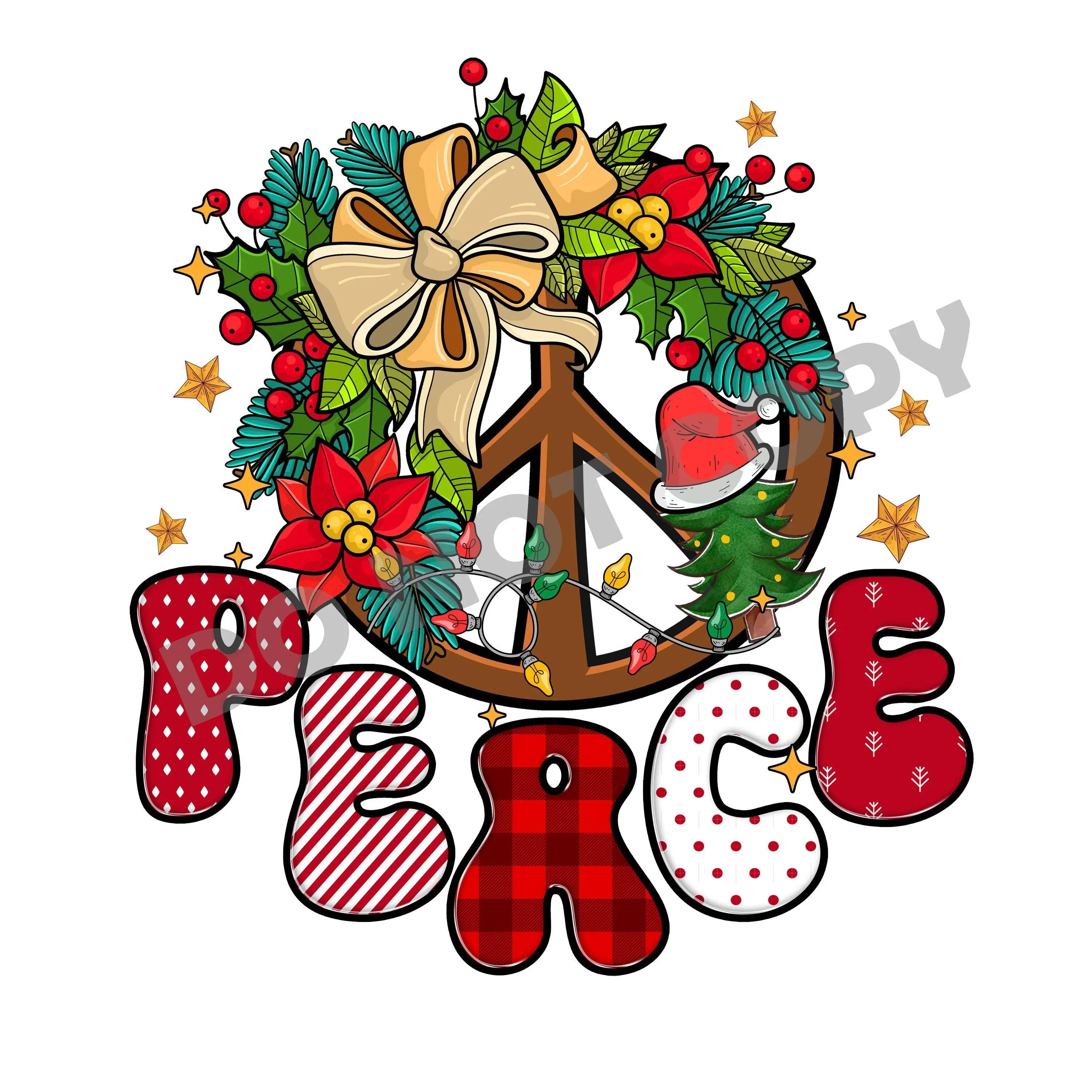 Christmas Peace -DTF Transfer - DTF PROMO