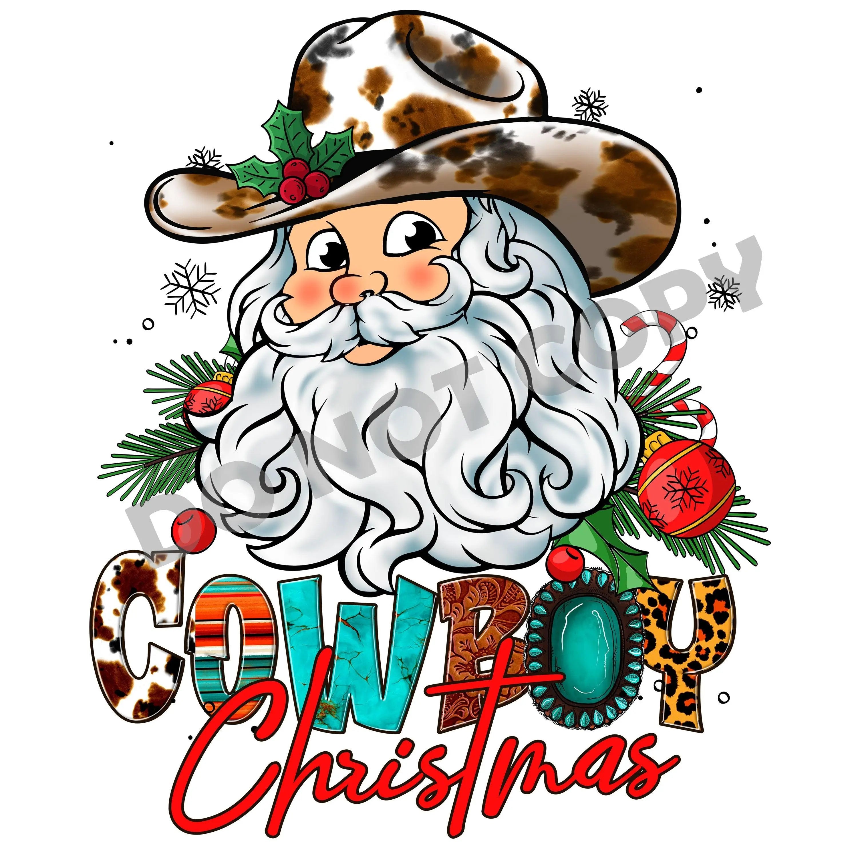 Christmas Cowboy -DTF Transfer - DTF PROMO