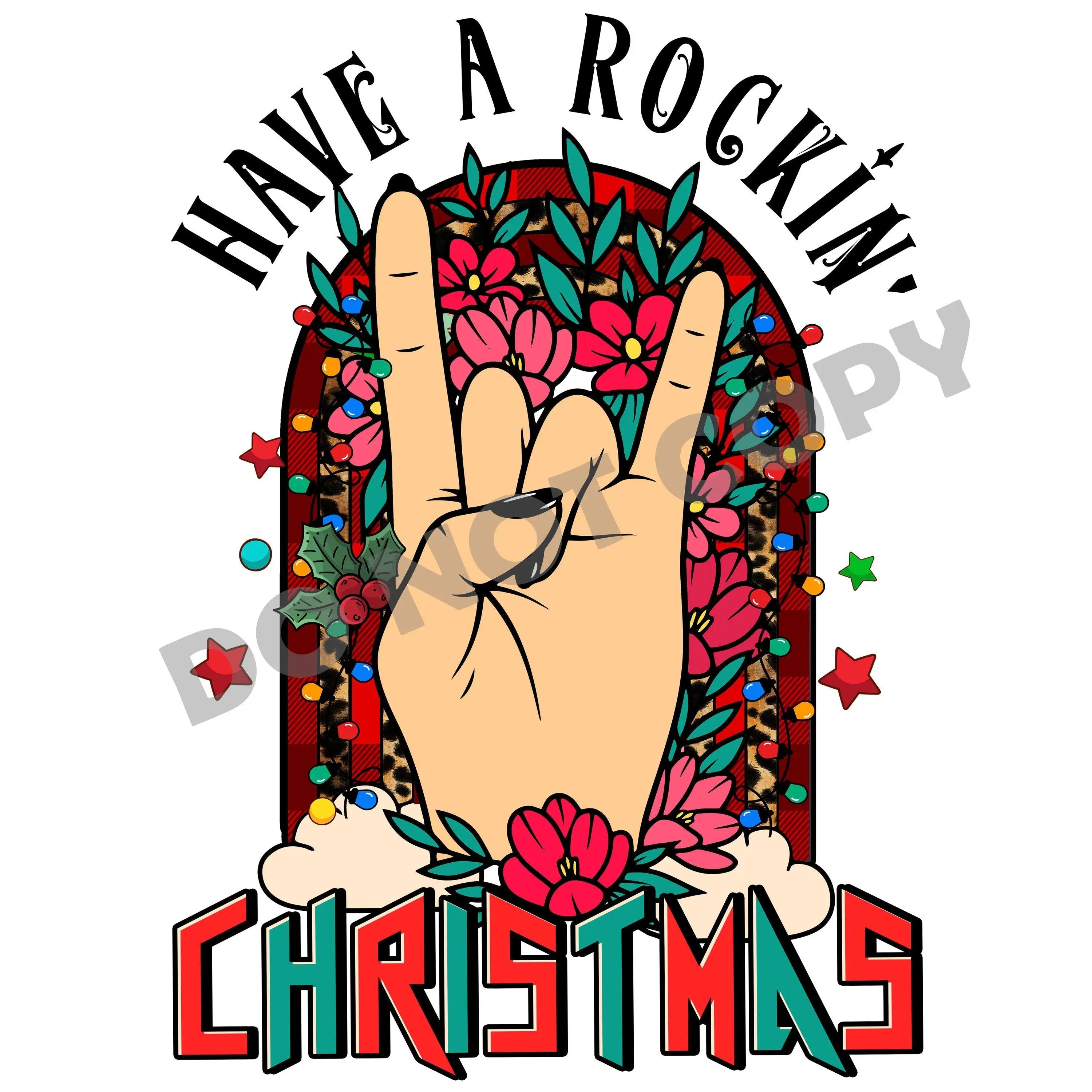 Have A Rockin' Christmas -DTF Transfer - DTF PROMO