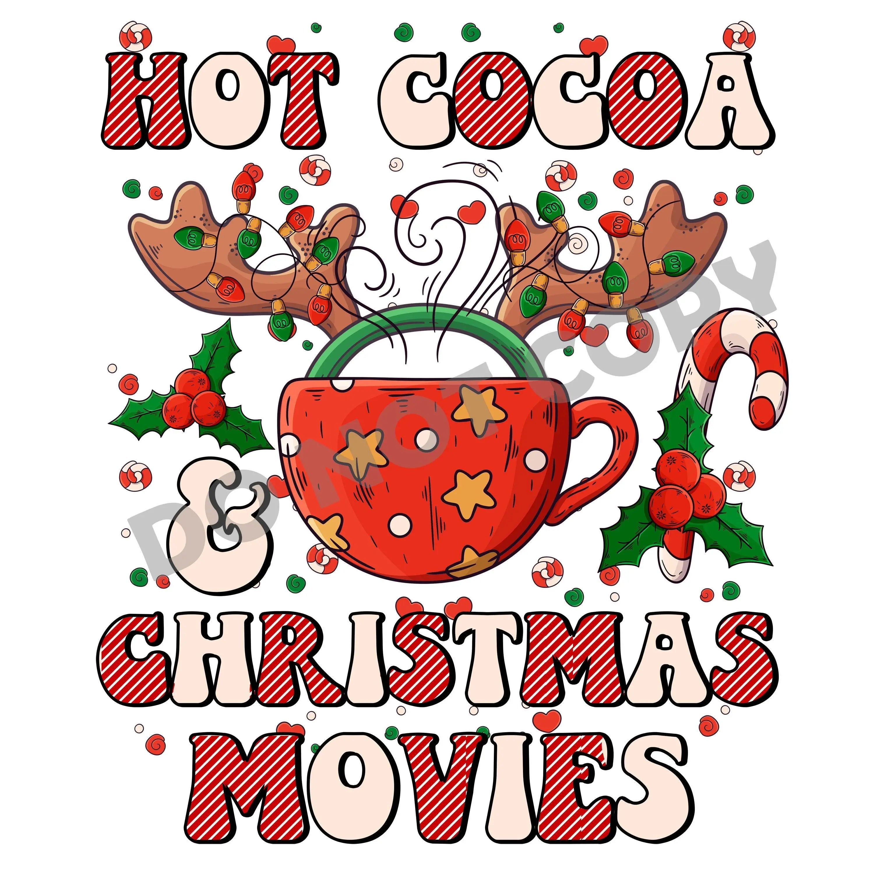 Hot Cocoa & Christmas Movies -DTF Transfer - DTF PROMO