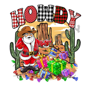Christmas Howdy Santa -DTF Transfer - DTF PROMO