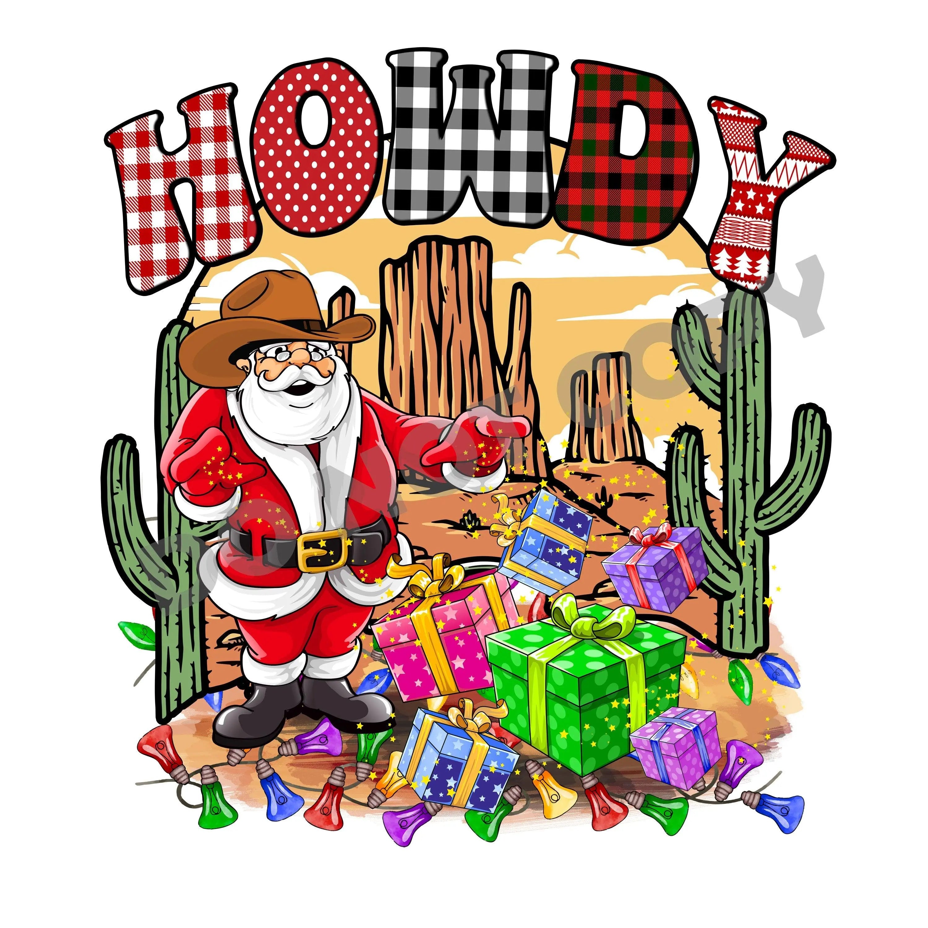 Christmas Howdy Santa -DTF Transfer - DTF PROMO
