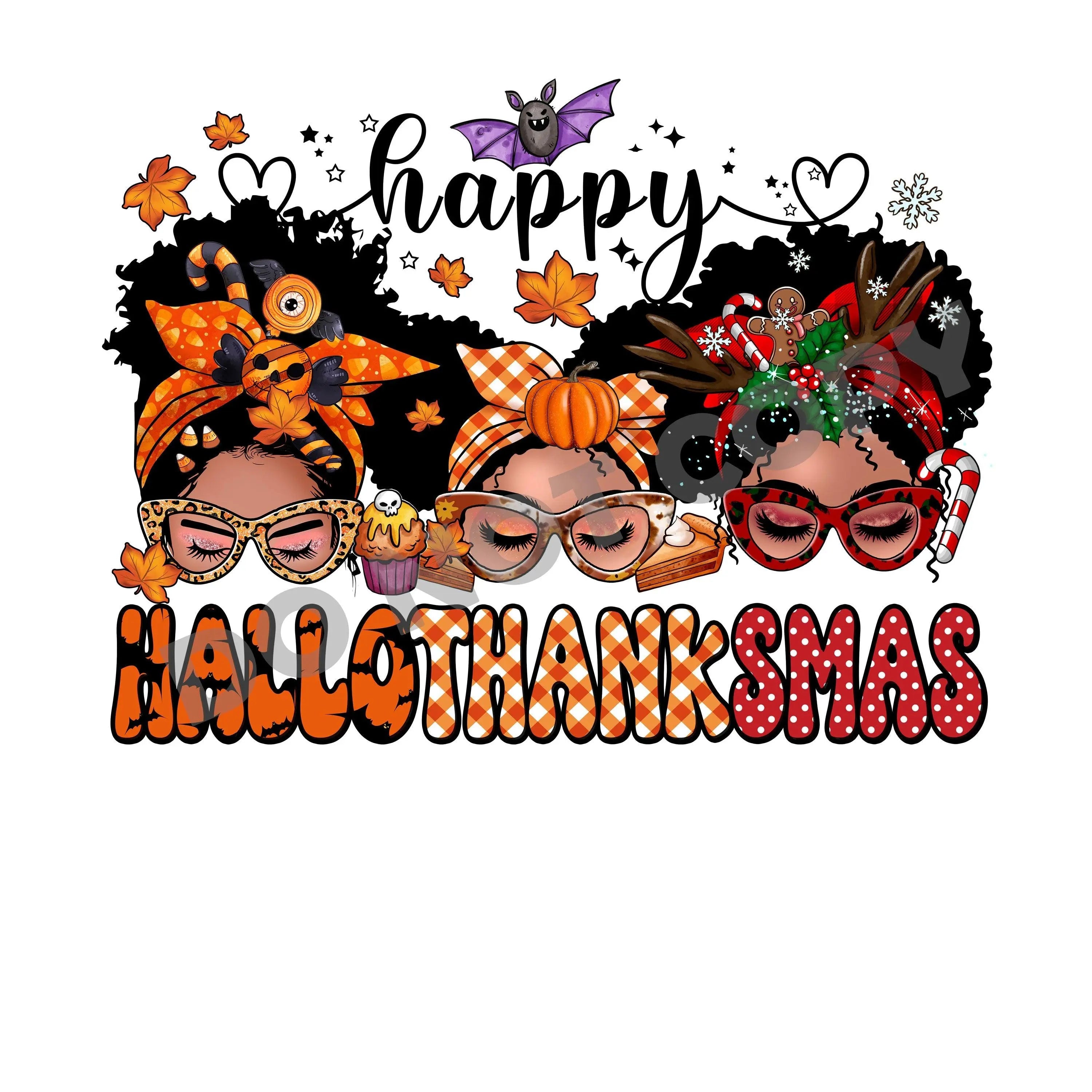 Happy Hallothanksmas -DTF Transfer - DTF PROMO