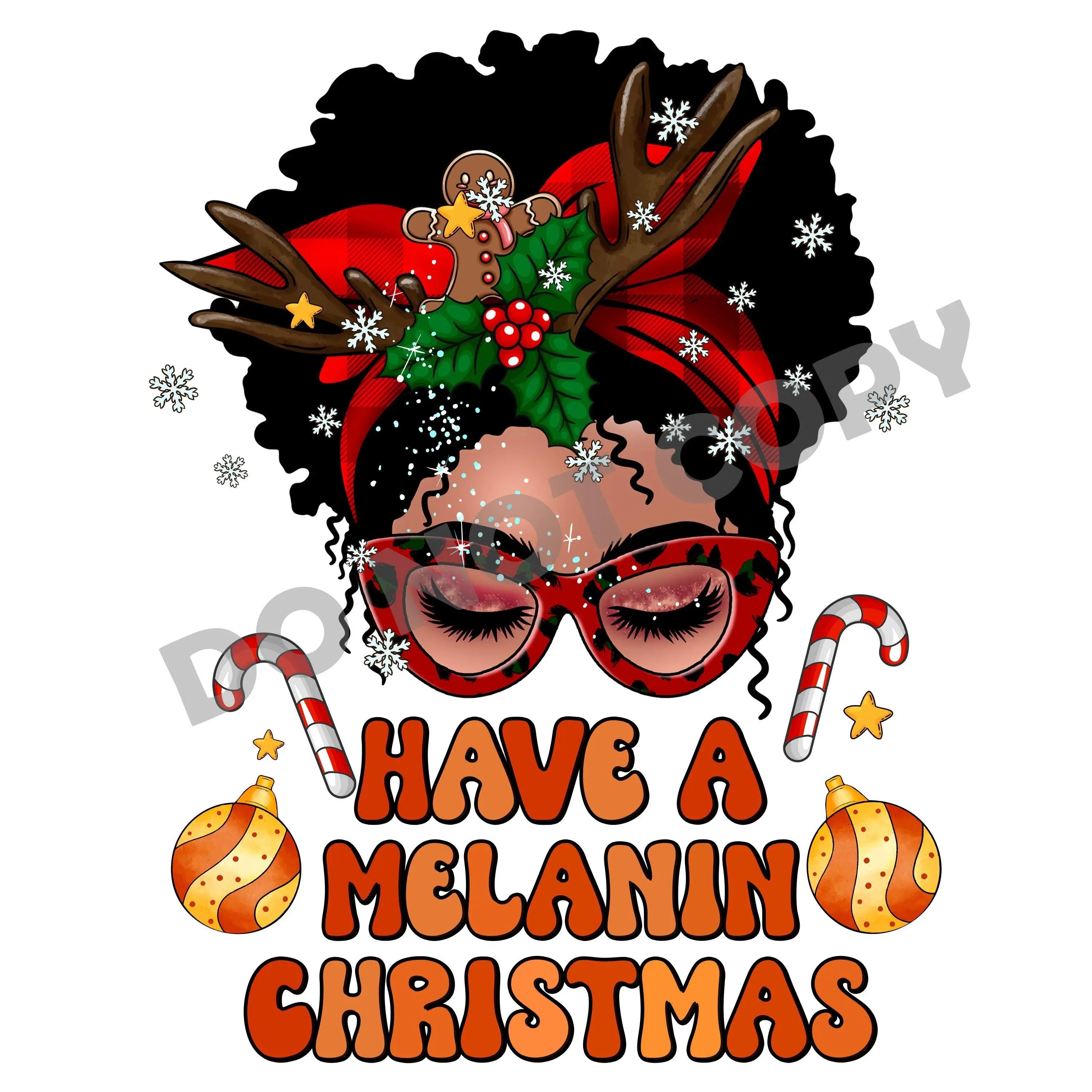 Have A Melanin Christmas -DTF Transfer - DTF PROMO
