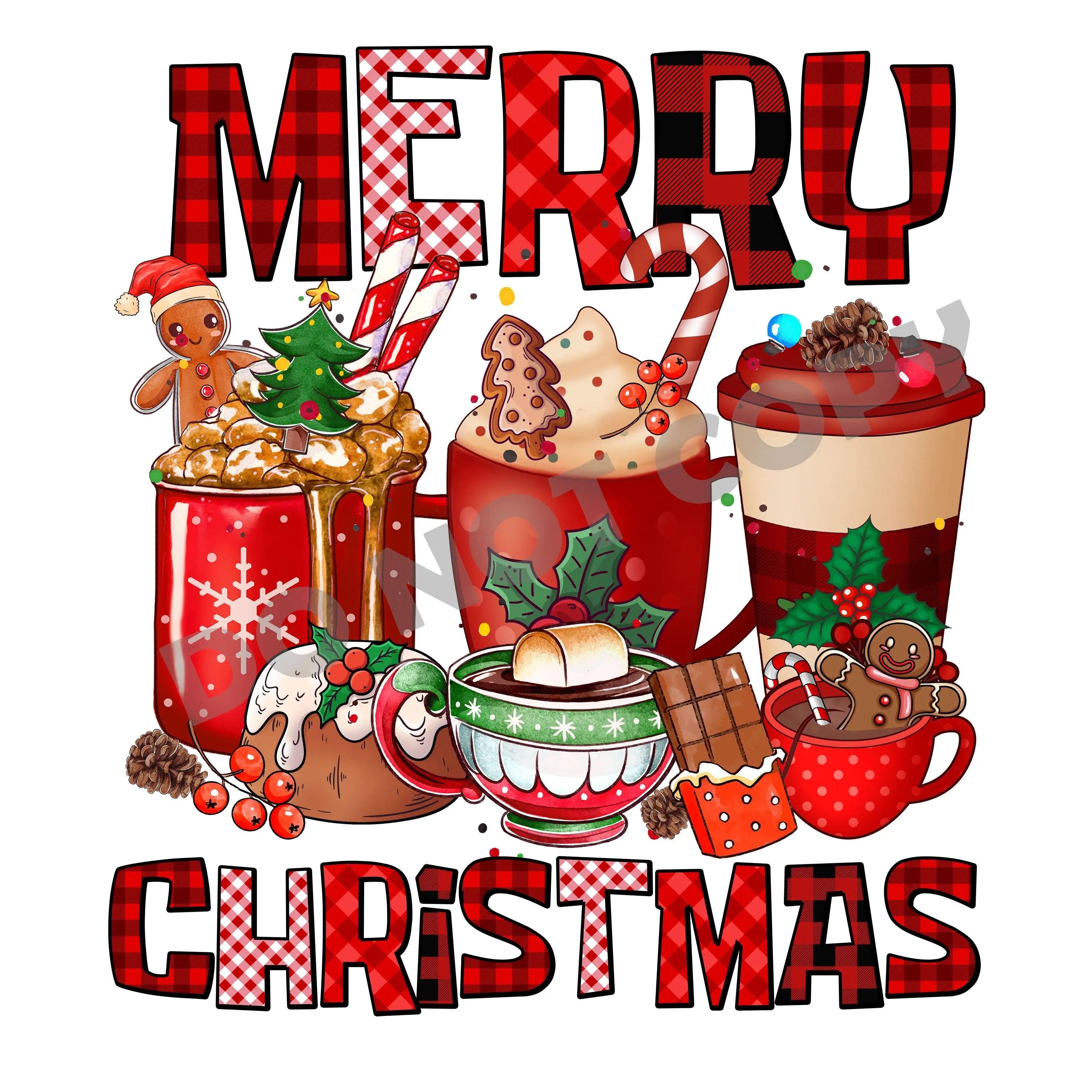Merry Christmas Coffee -DTF Transfer - DTF PROMO