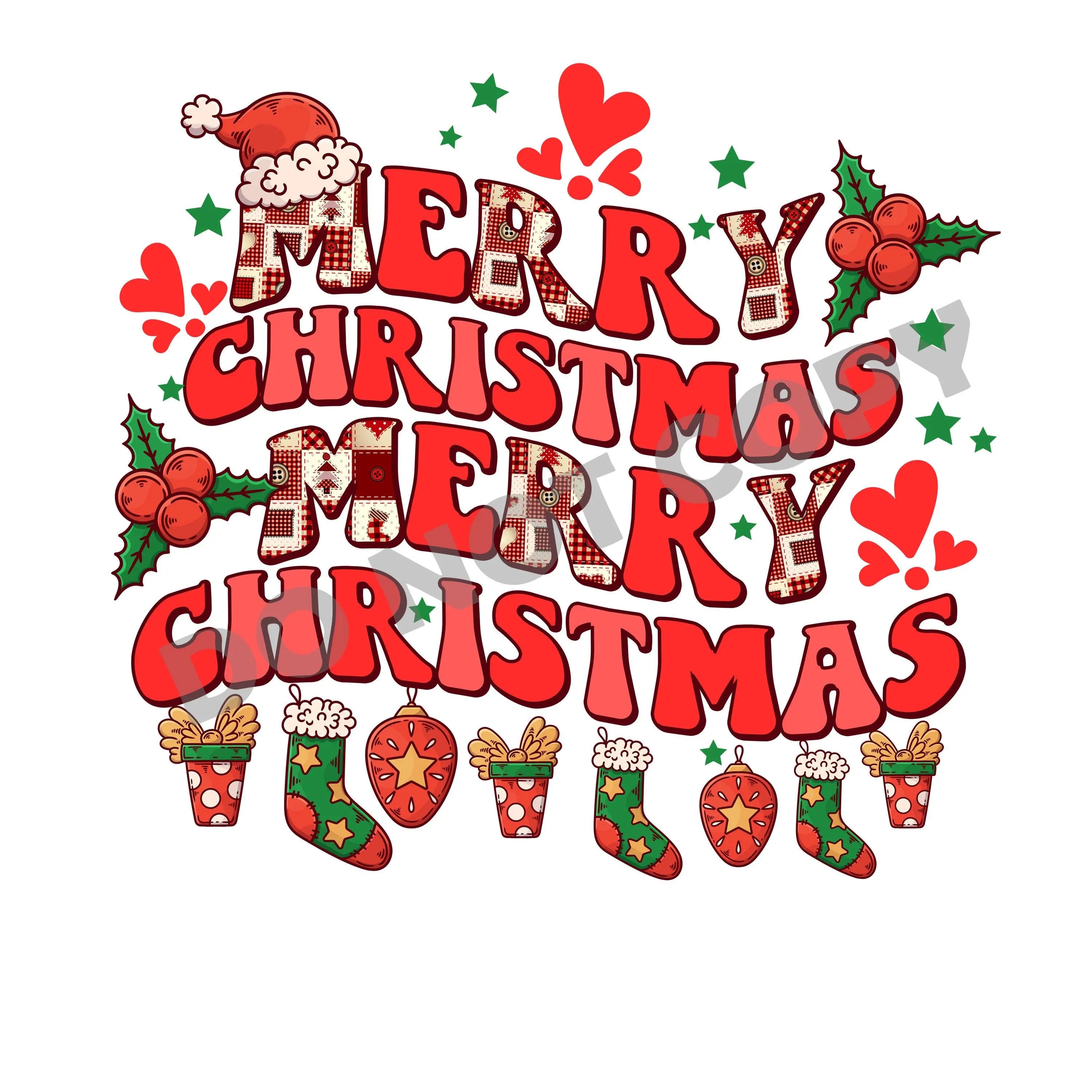 Merry Christmas Merry Christmas -DTF Transfer - DTF PROMO