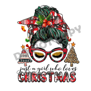 Just A Girl Who Loves Christmas -DTF Transfer - DTF PROMO