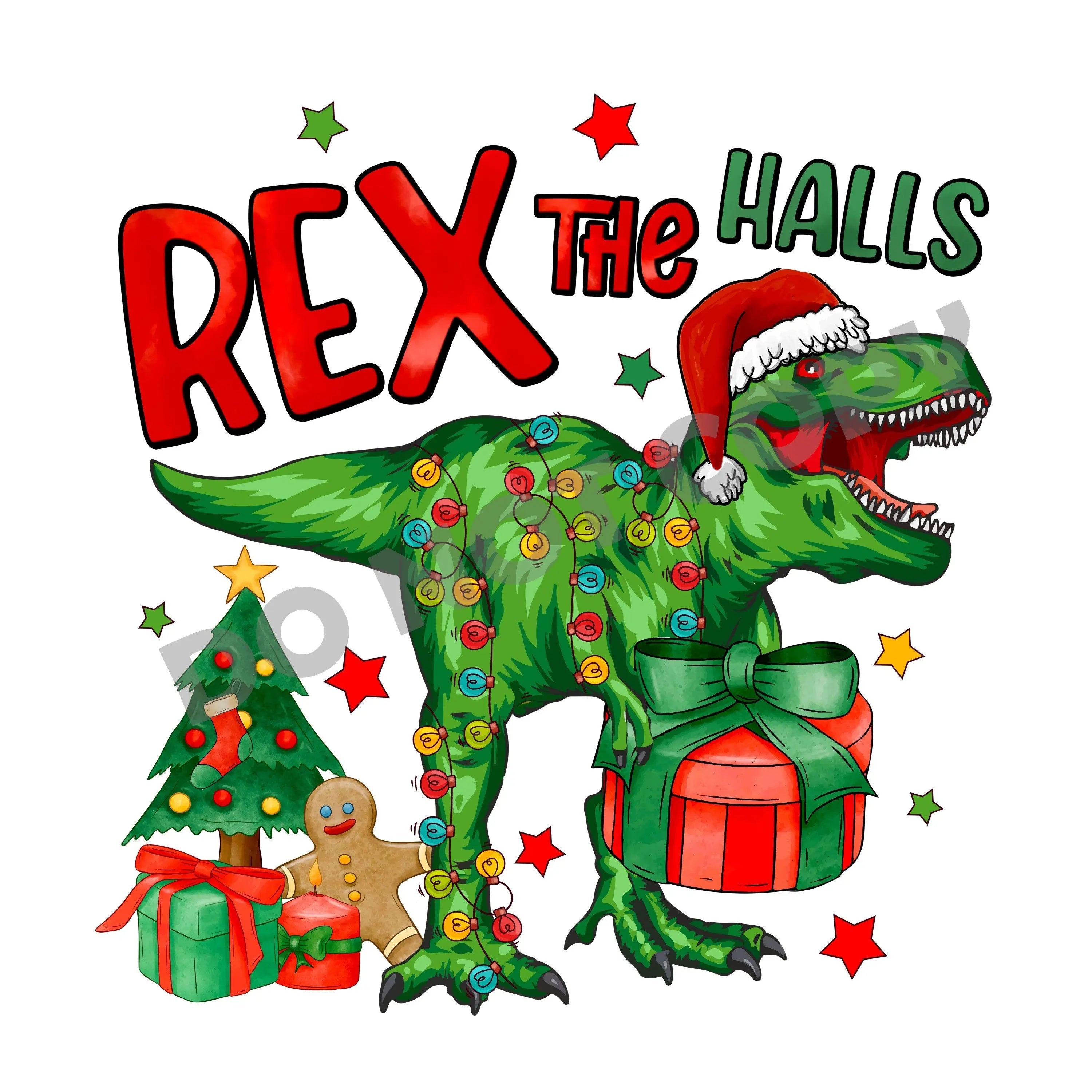 Christmas Rex The Halls -DTF Transfer - DTF PROMO