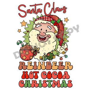 Santa Claus Reindeer Hot Cocoa Christmas -DTF Transfer - DTF PROMO